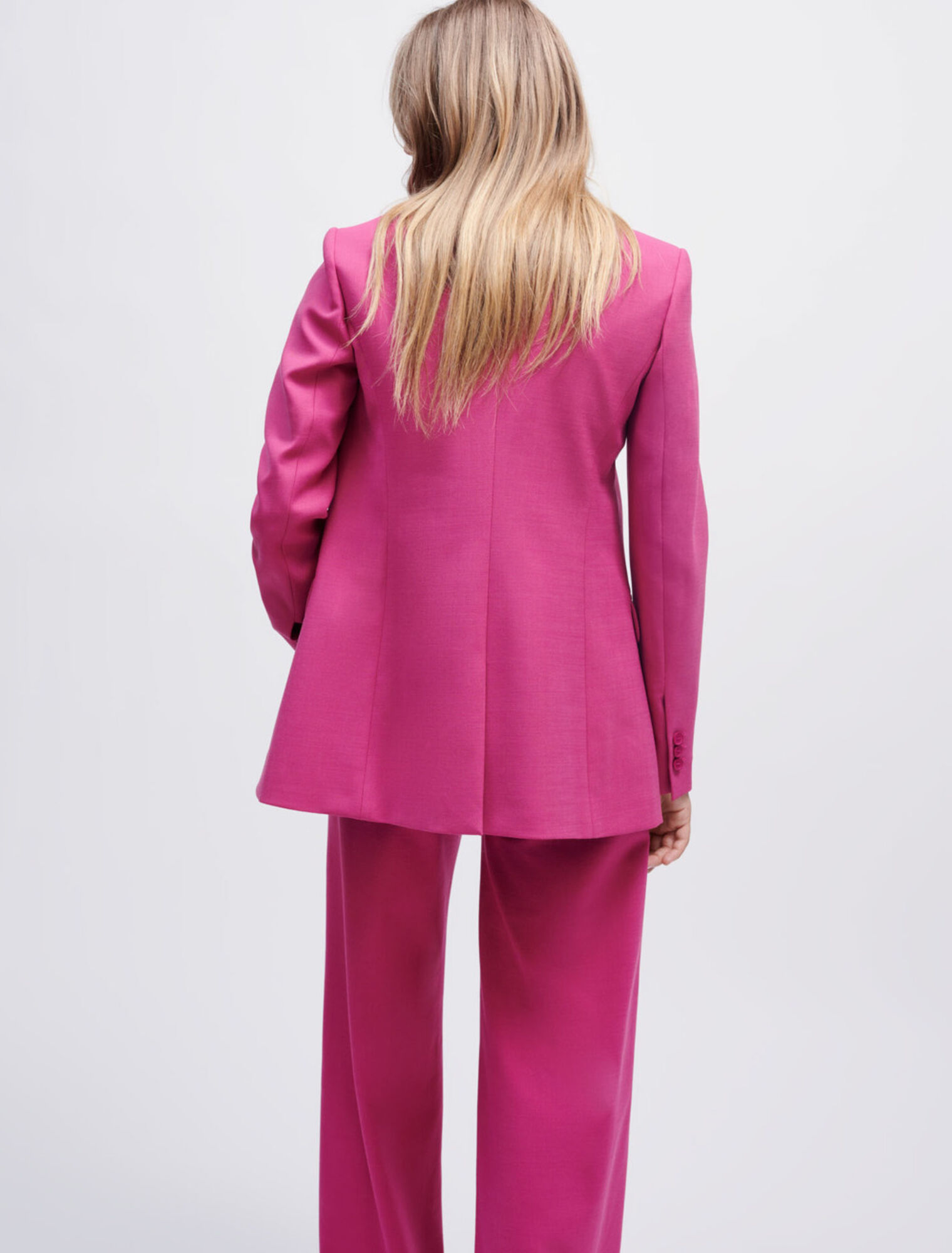 Double-breasted stretch suit jacket