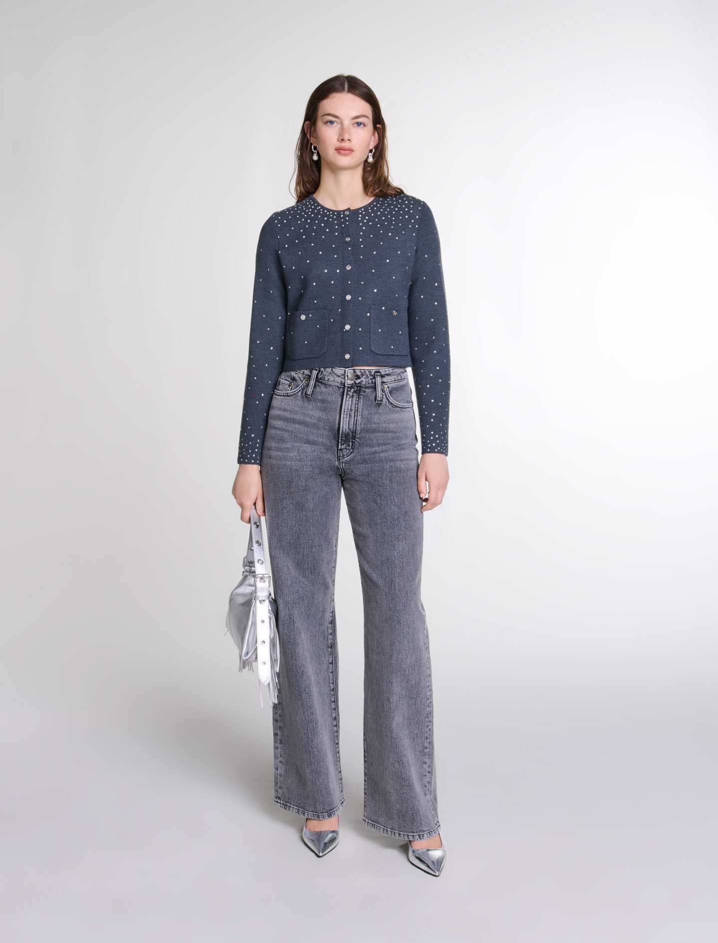 Knitted jumper with rhinestones Pullovers Maje
