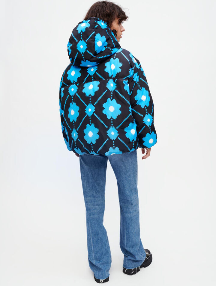 Flower print down jacket