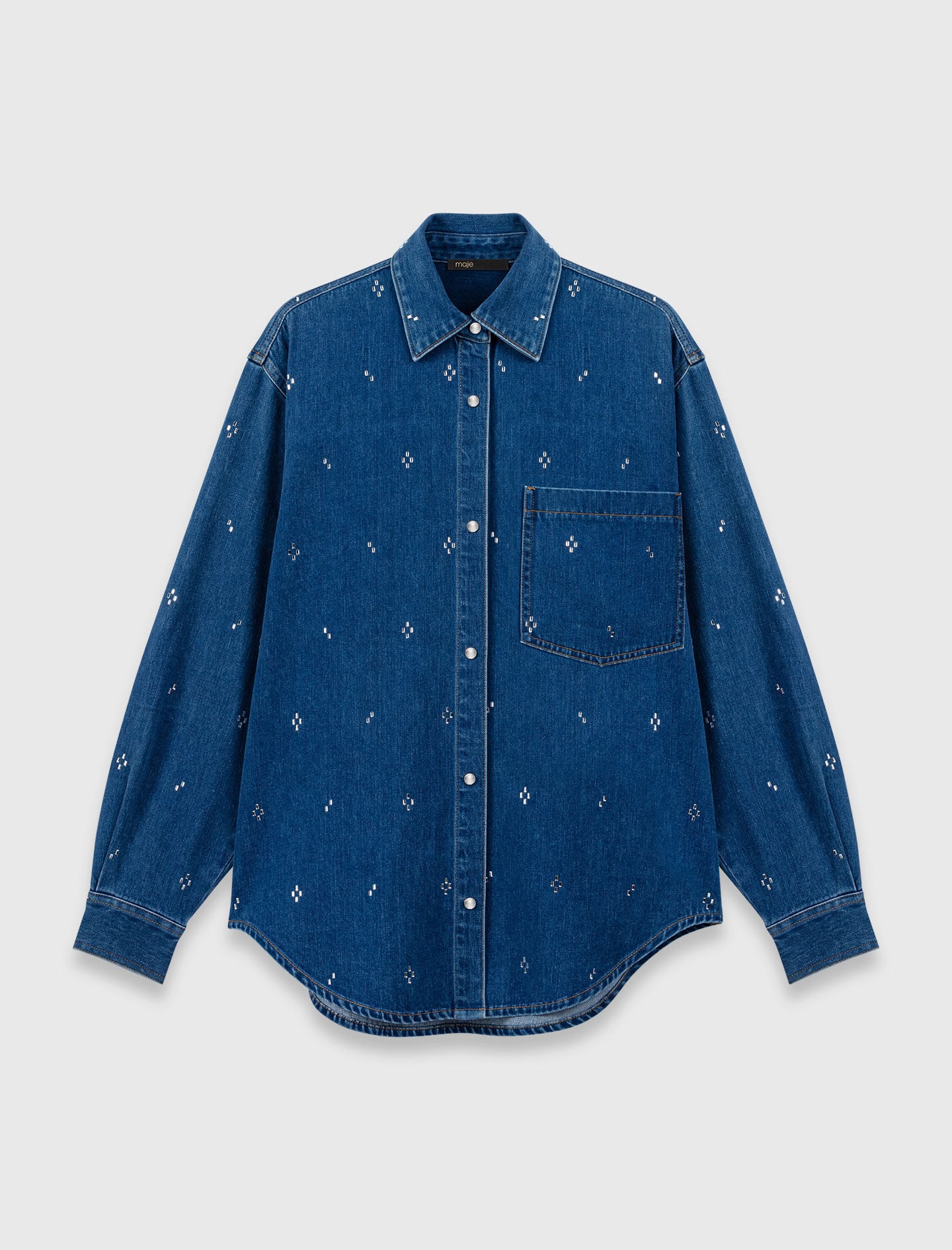Rhinestone denim shirt 6