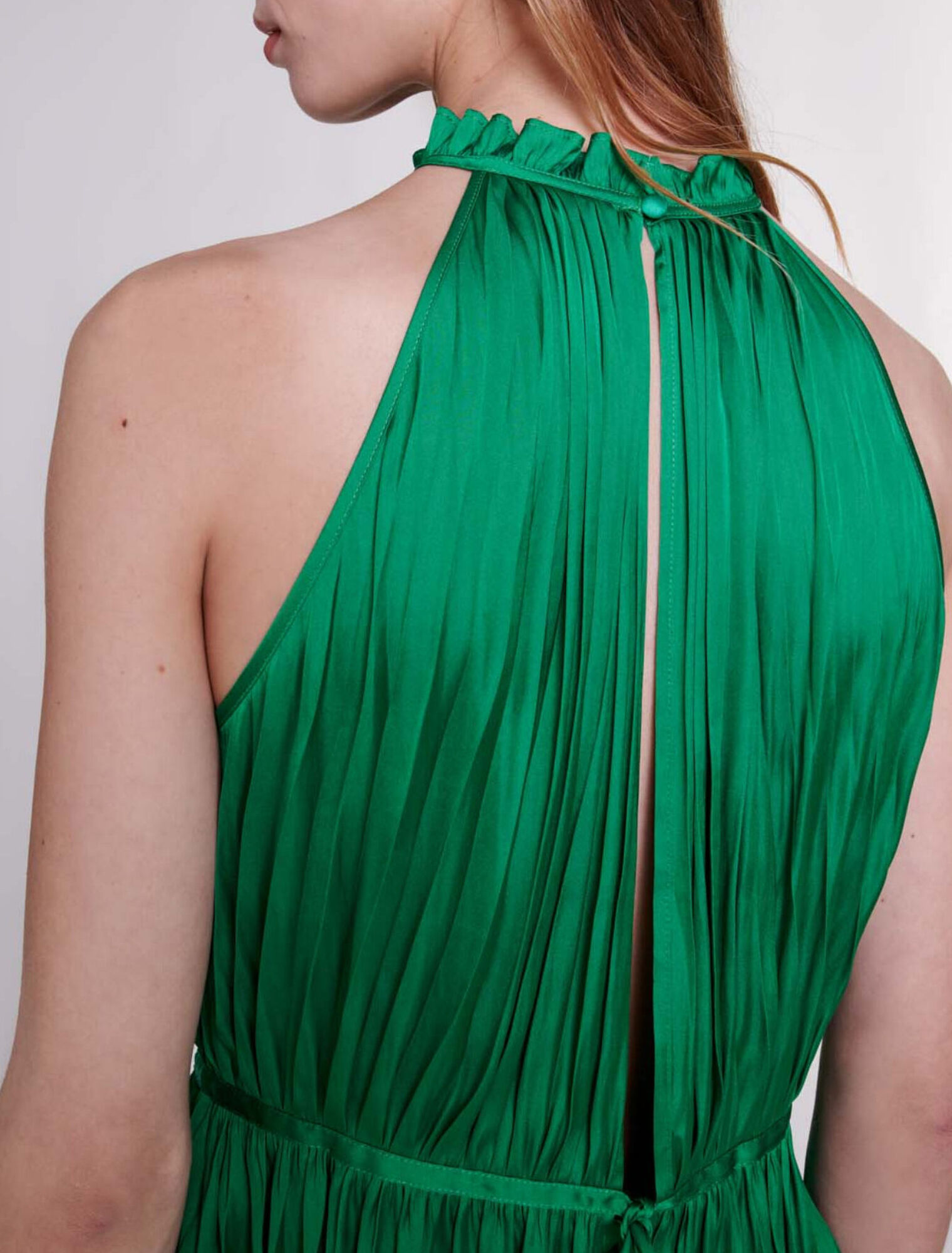 Pleated satin top