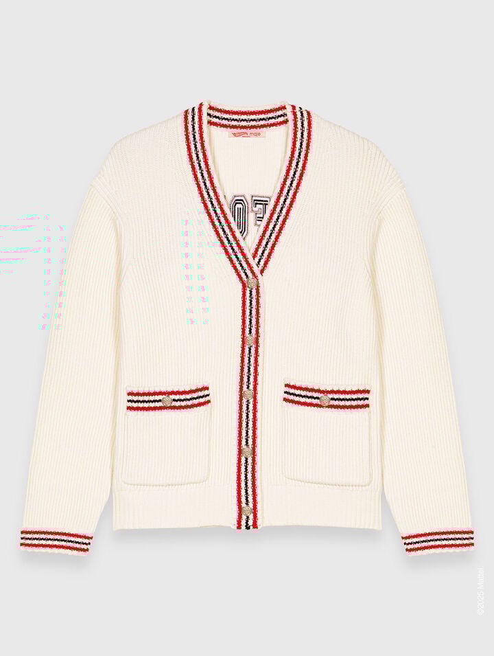 Embroidered longline cardigan