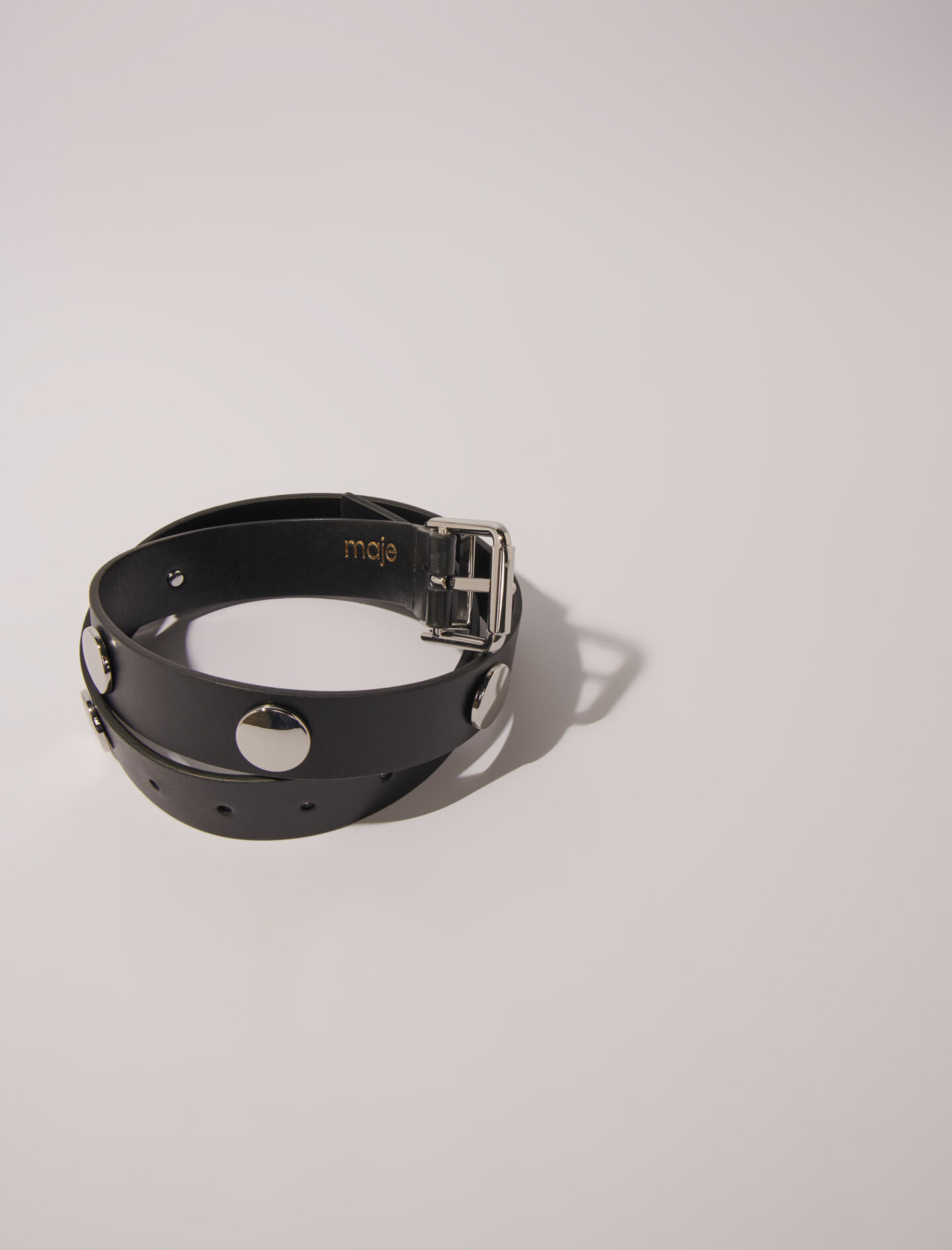 Studded leather belt - Belts | Maje
