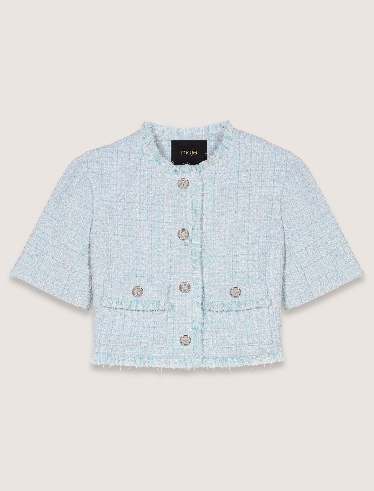 Short tweed jacket Blue for Women | Maje