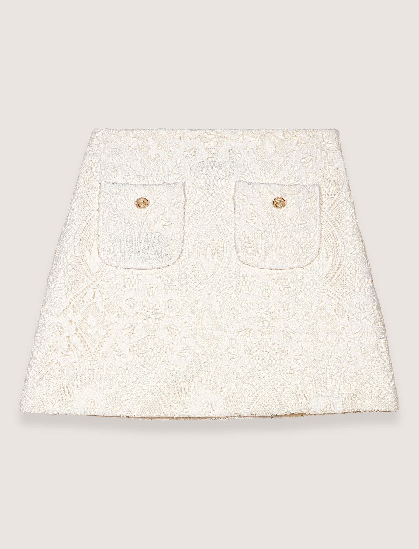 最終値下げ　MEEWEE 受注生産限定　Bijou skirt white Short skirt with contrasting trim White For Women | Maje