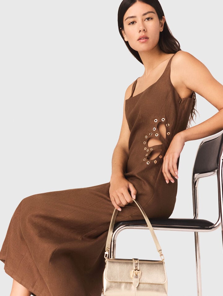 Linen blend maxi dress