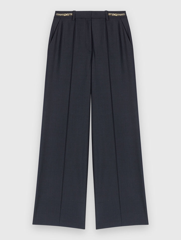 Suit trousers with chain detail