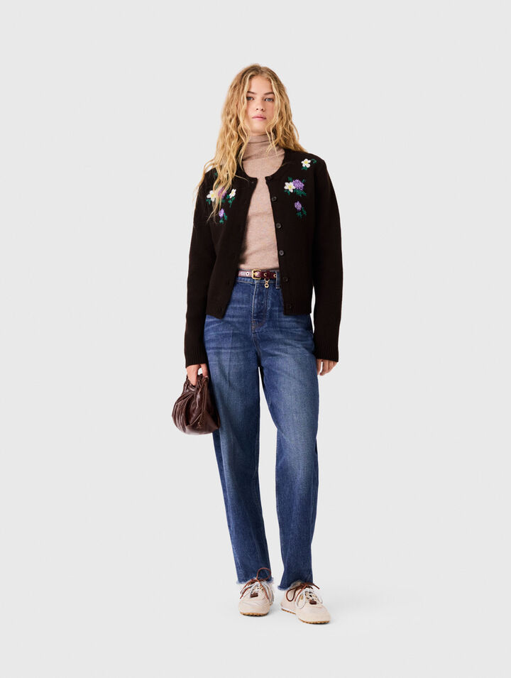 Cardigan with floral embroidery
