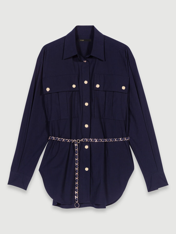 Belted long shirt 