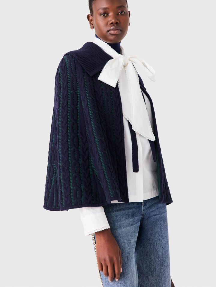 Cropped cape cardigan