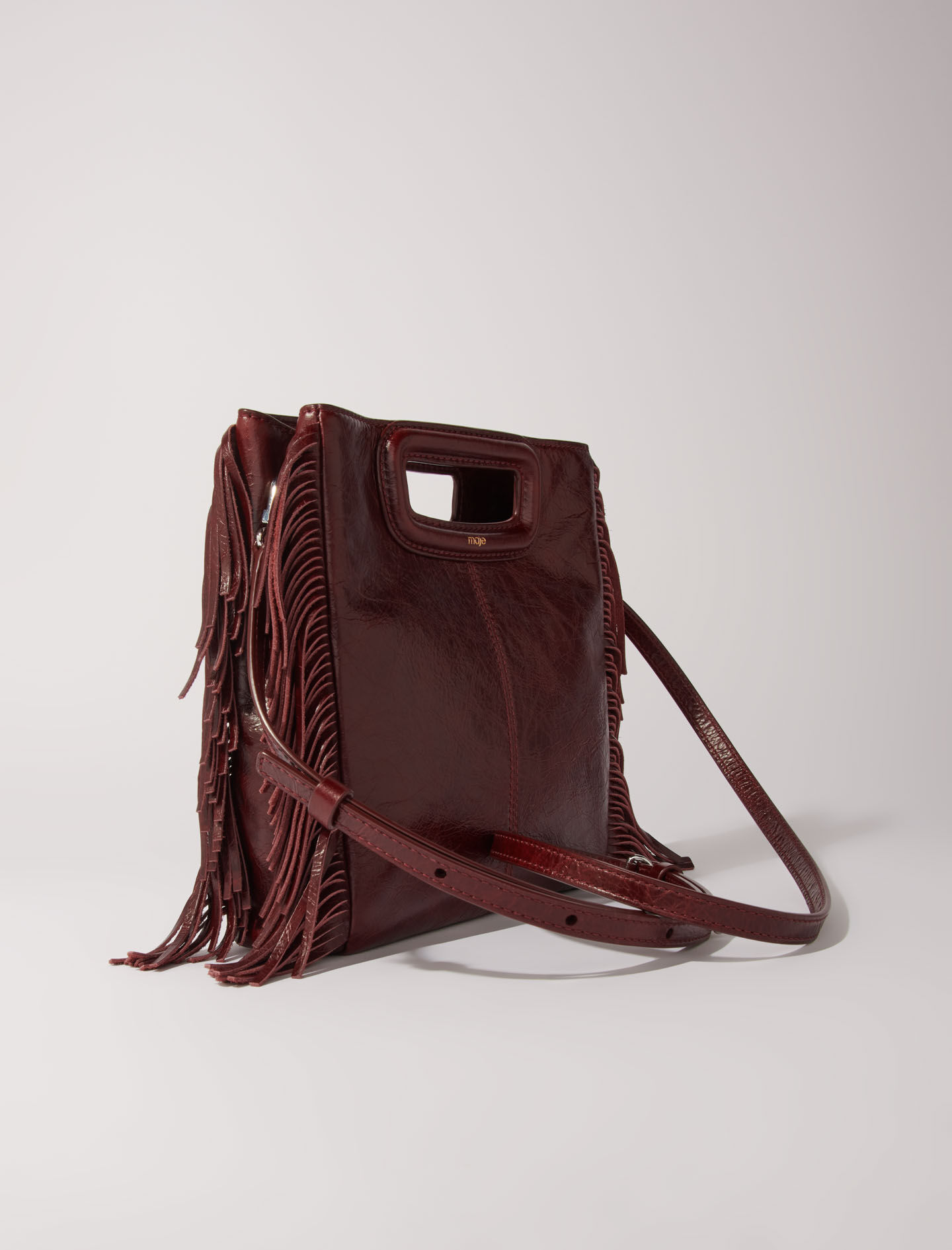 Crackled leather M bag M bags Maje