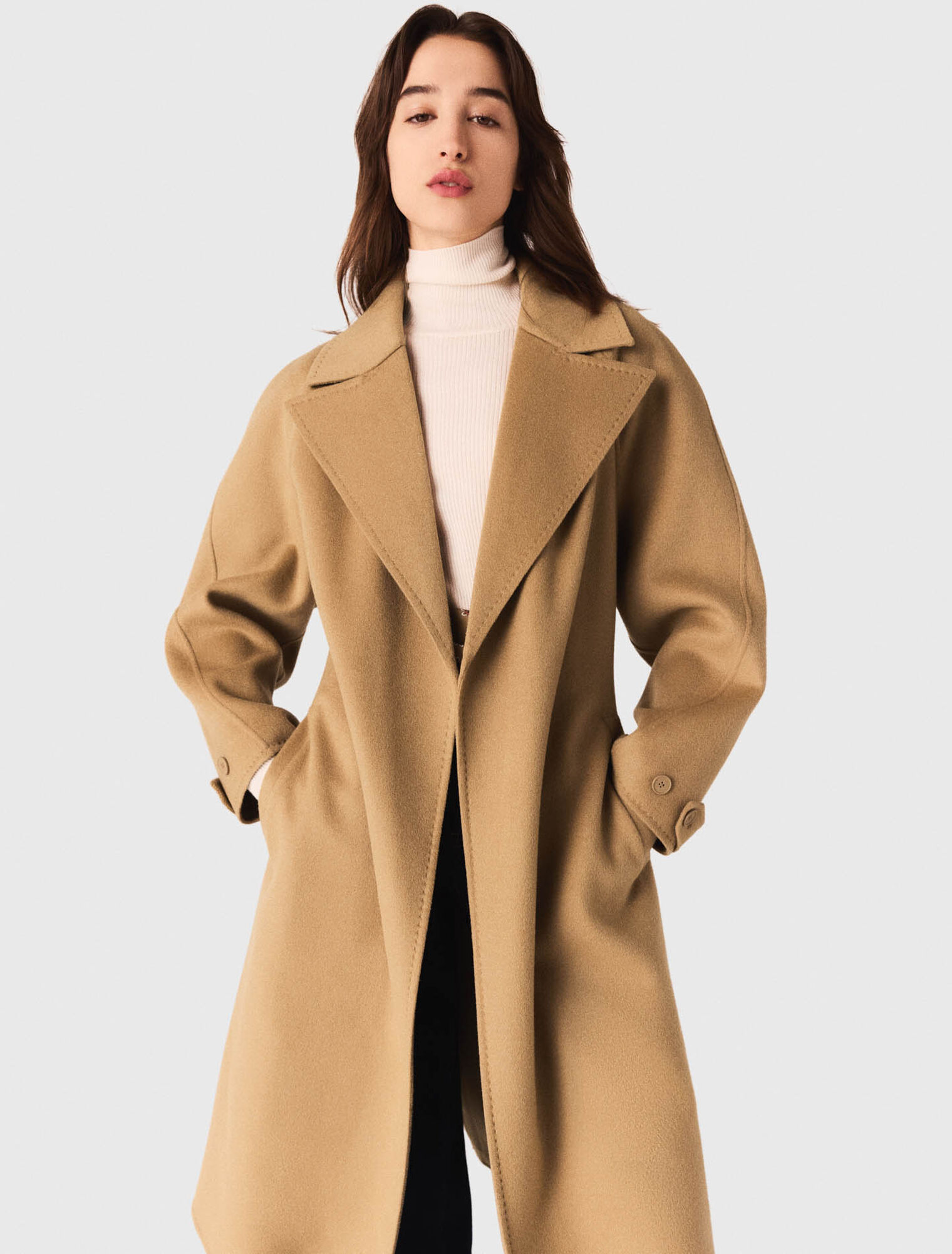 Manteau long double face