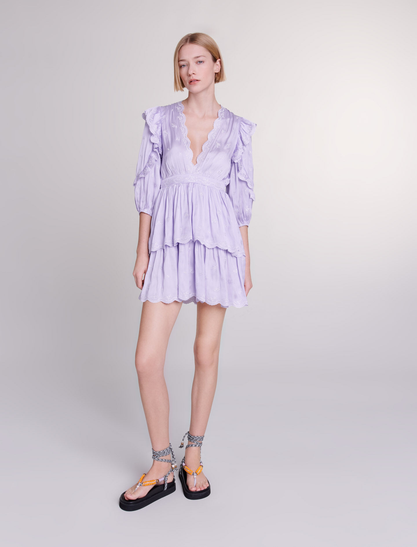 Maje embroidered dress outlet