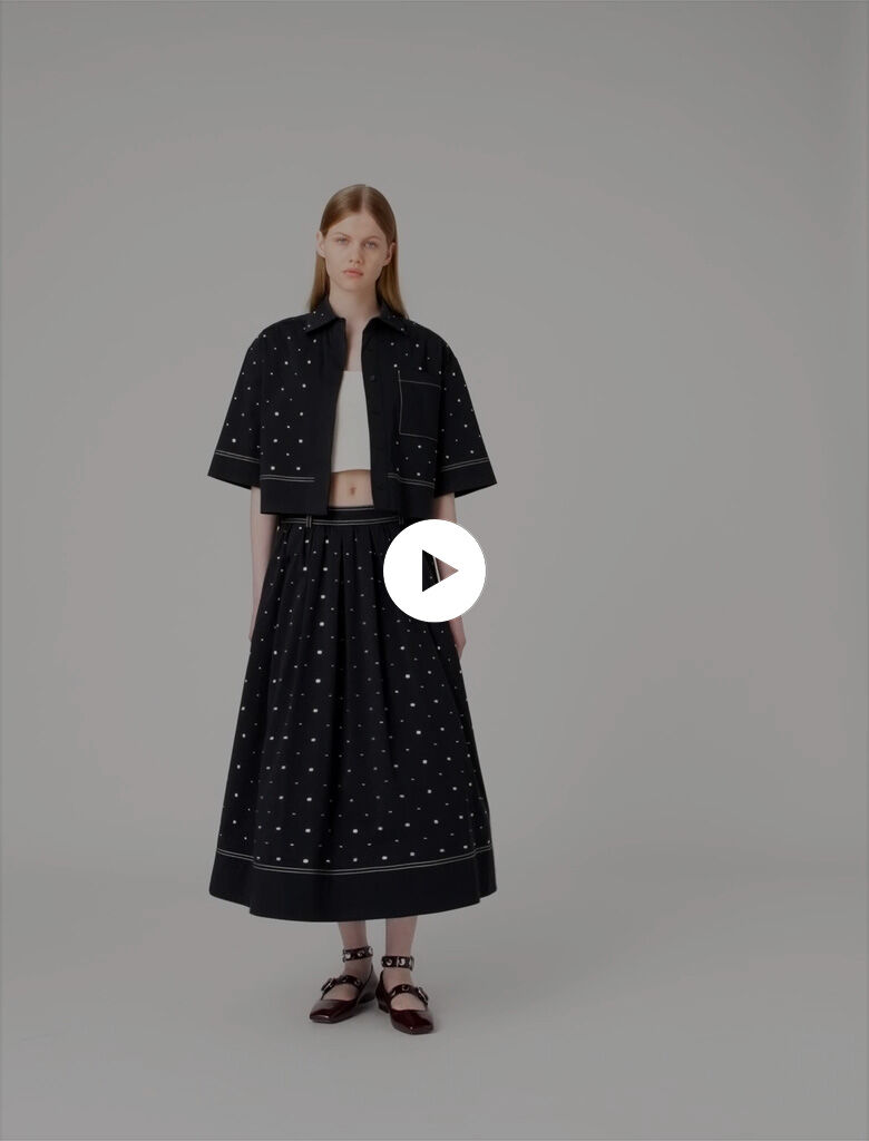 トップス mai Cropped shirt with studs Blue for Women | Maje