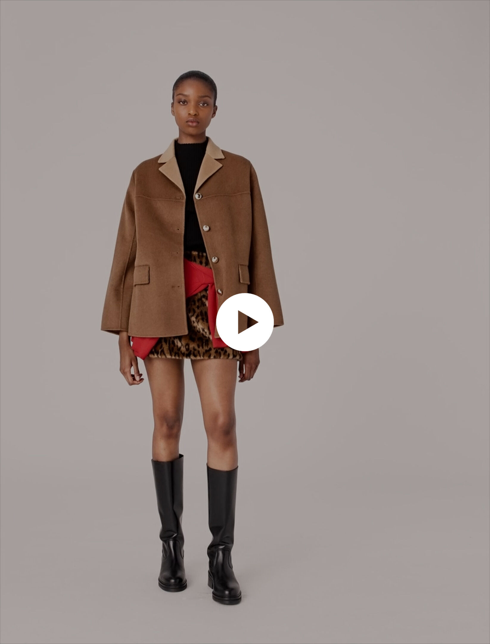 Double-faced mid-length coat Brown for Women | Maje