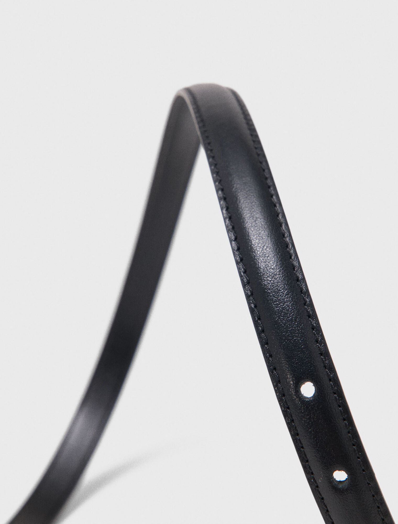 Slim leather belt