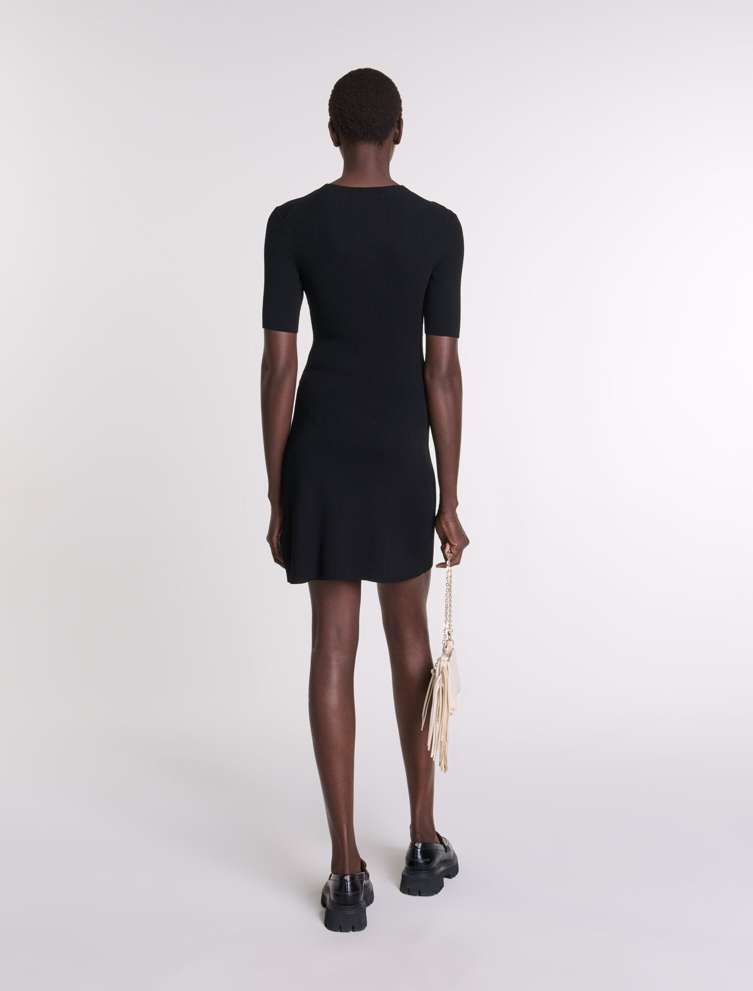 Dress in ribbed knit