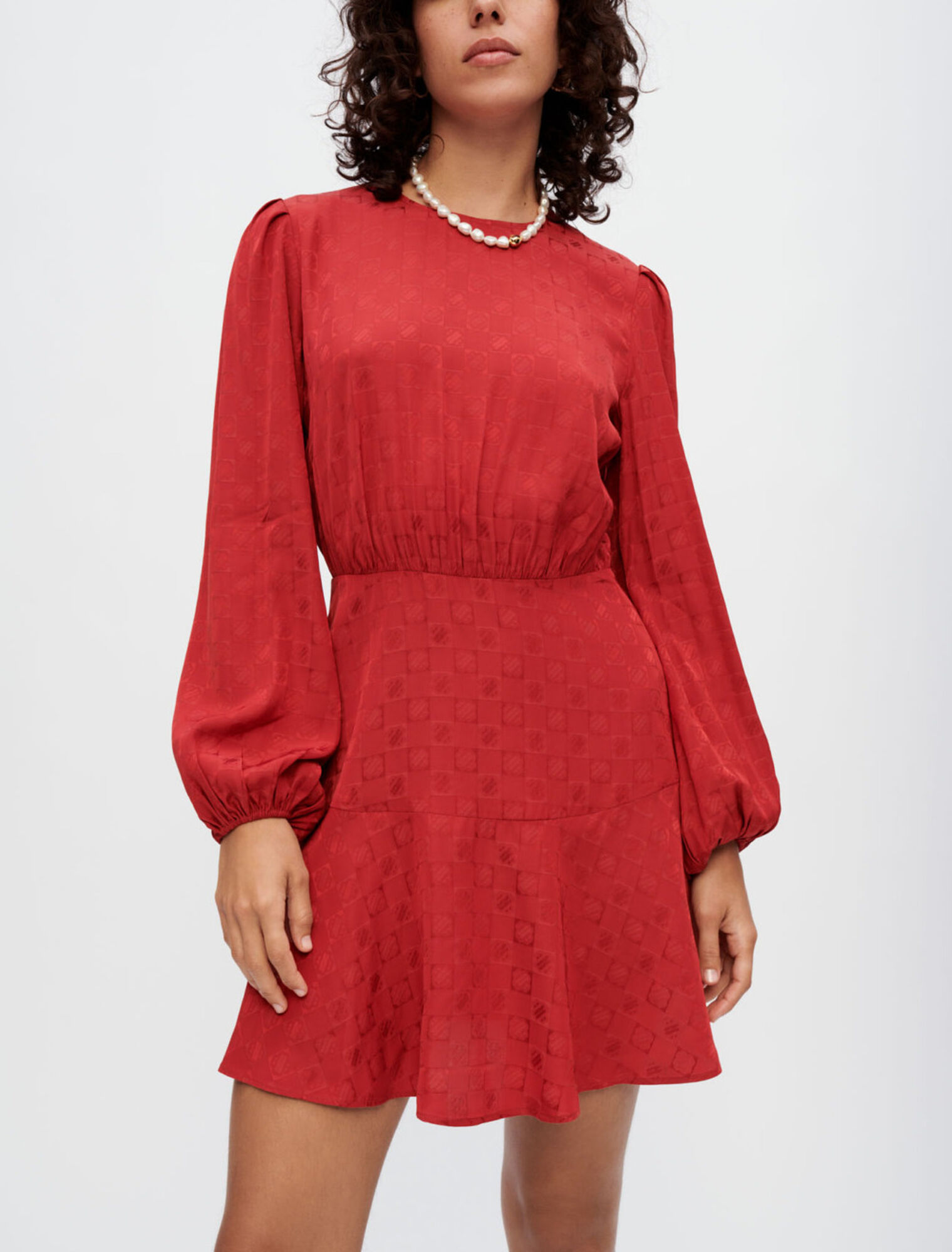 Clover Maje viscose jacquard dress