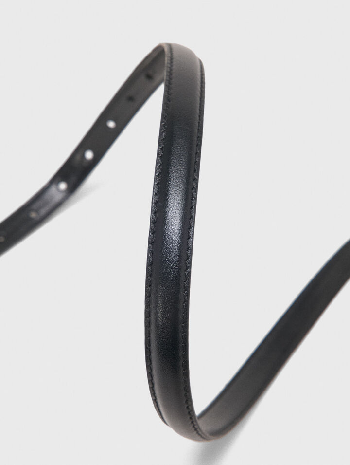 Slim leather belt