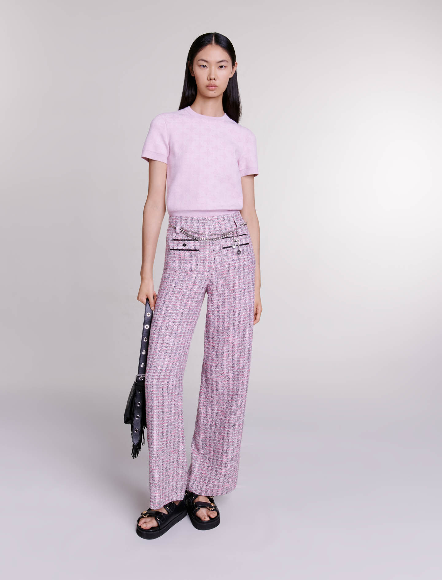 Maje plaid pants sale