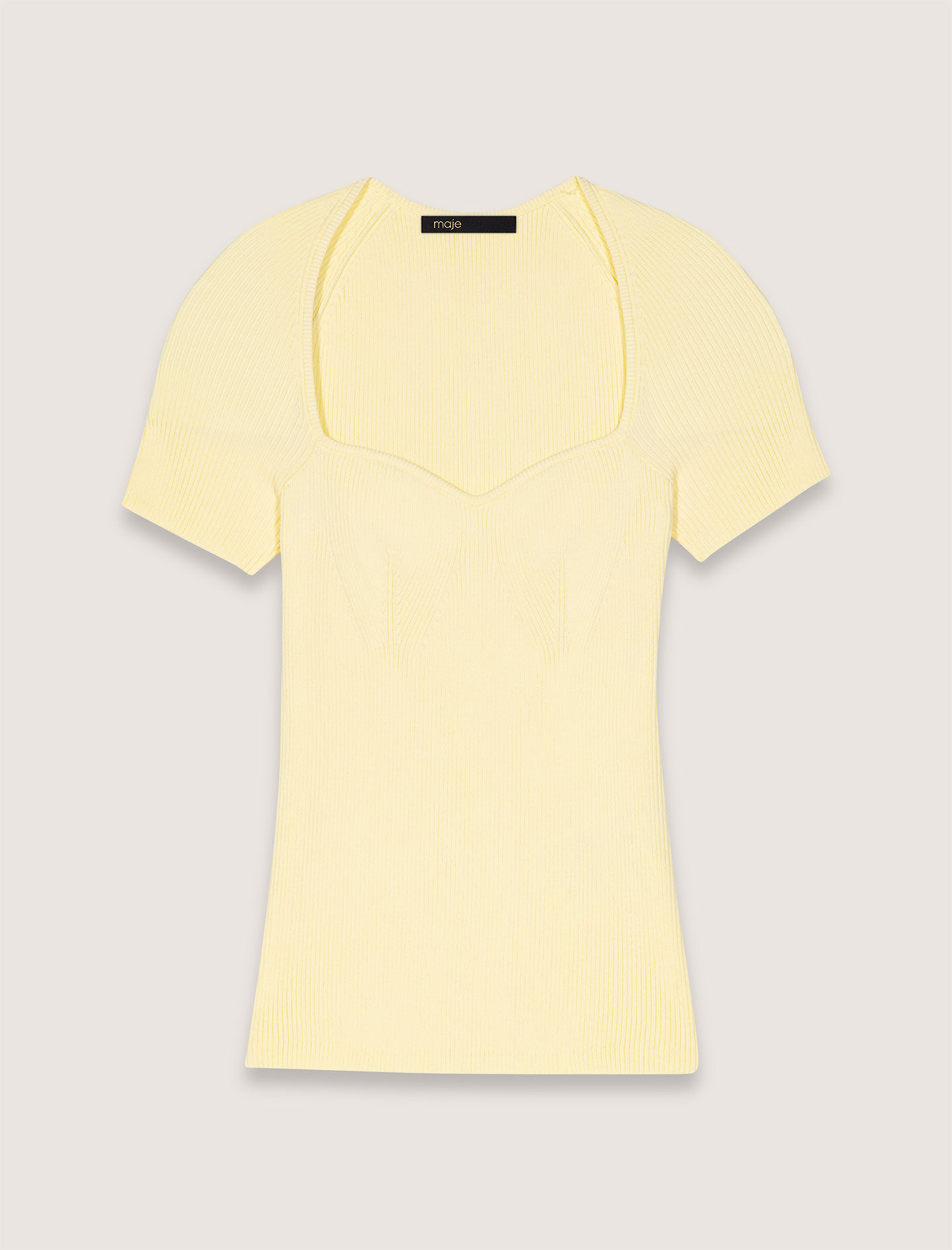 Rib knit top Yellow / Orange for Women | Maje