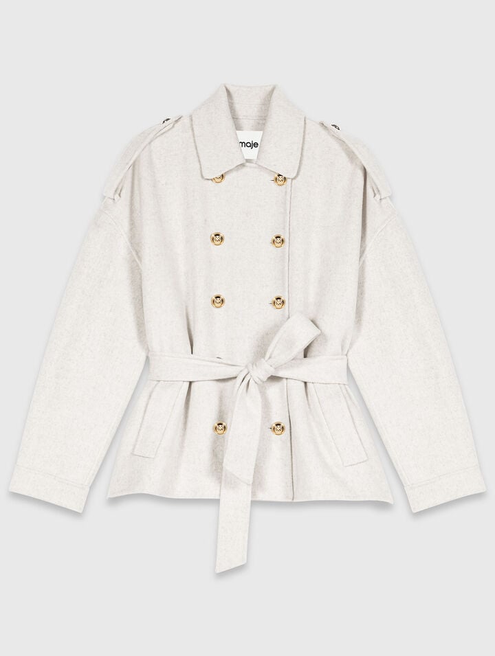 Double-faced mid-length coat