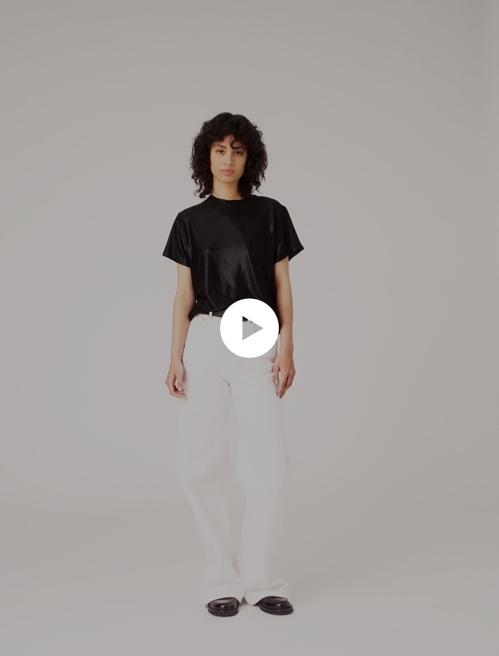 Lamé T-shirt Black / Gray for Women | Maje