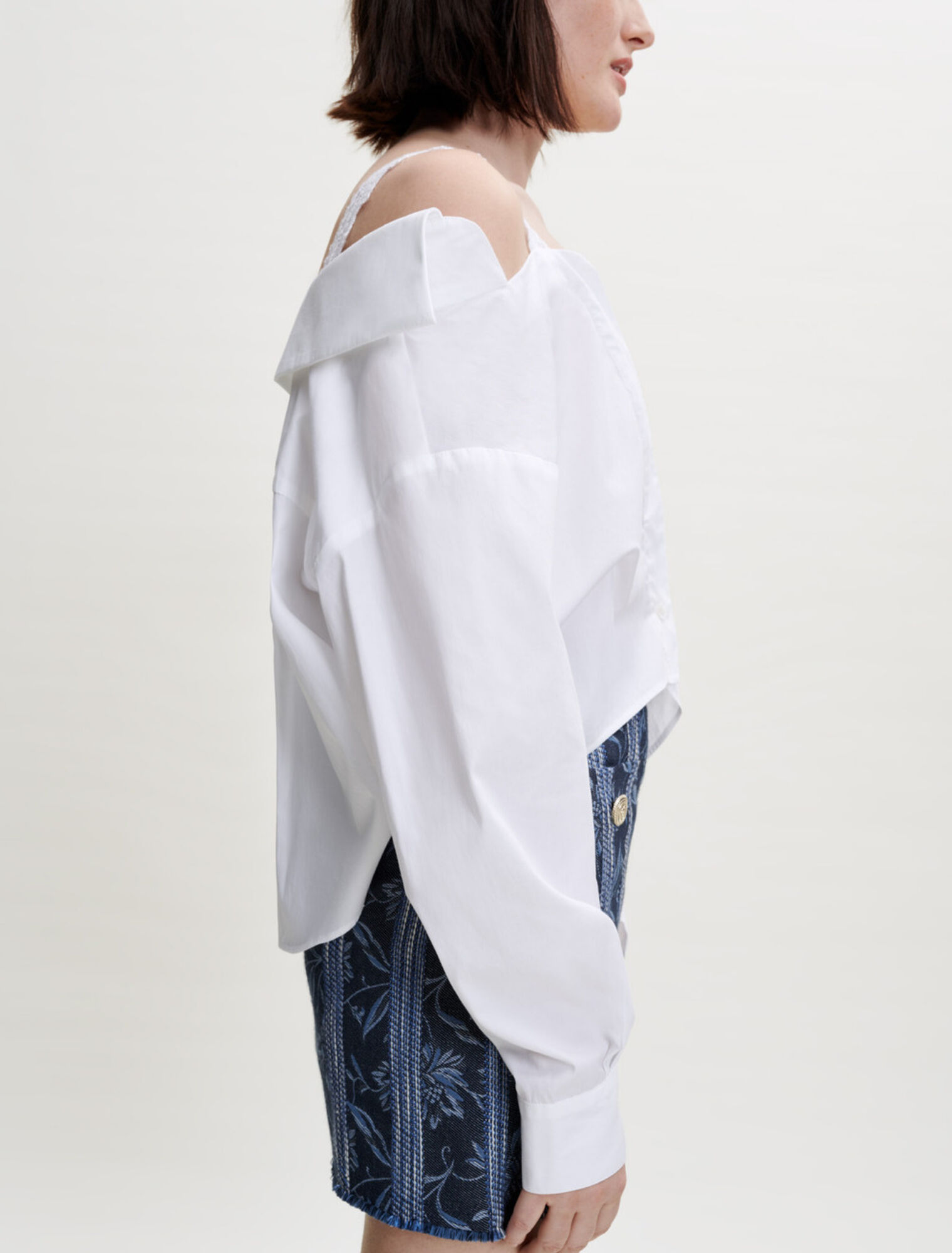 Trompe l'oeil lace shirt