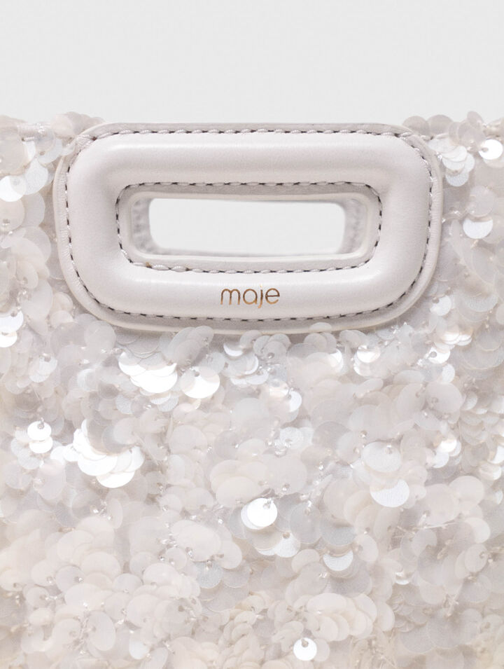 Sequinned M mini bag