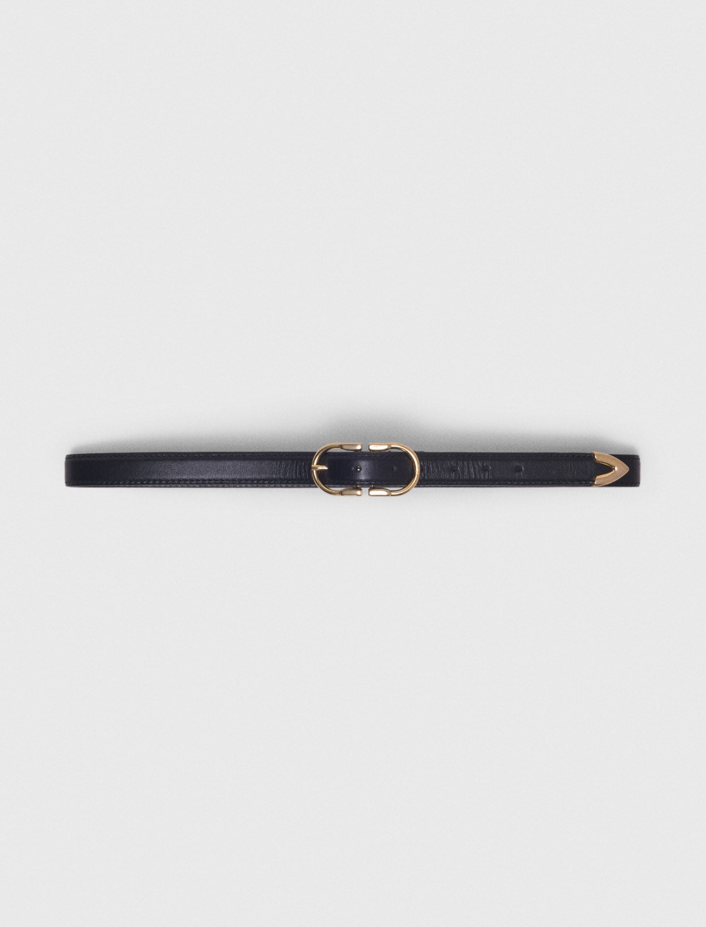 Double-buckle leather belt 7