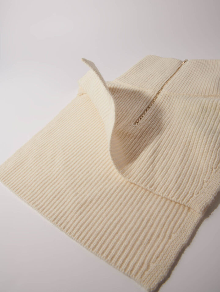 Cashmere/wool zip-up neck warmer