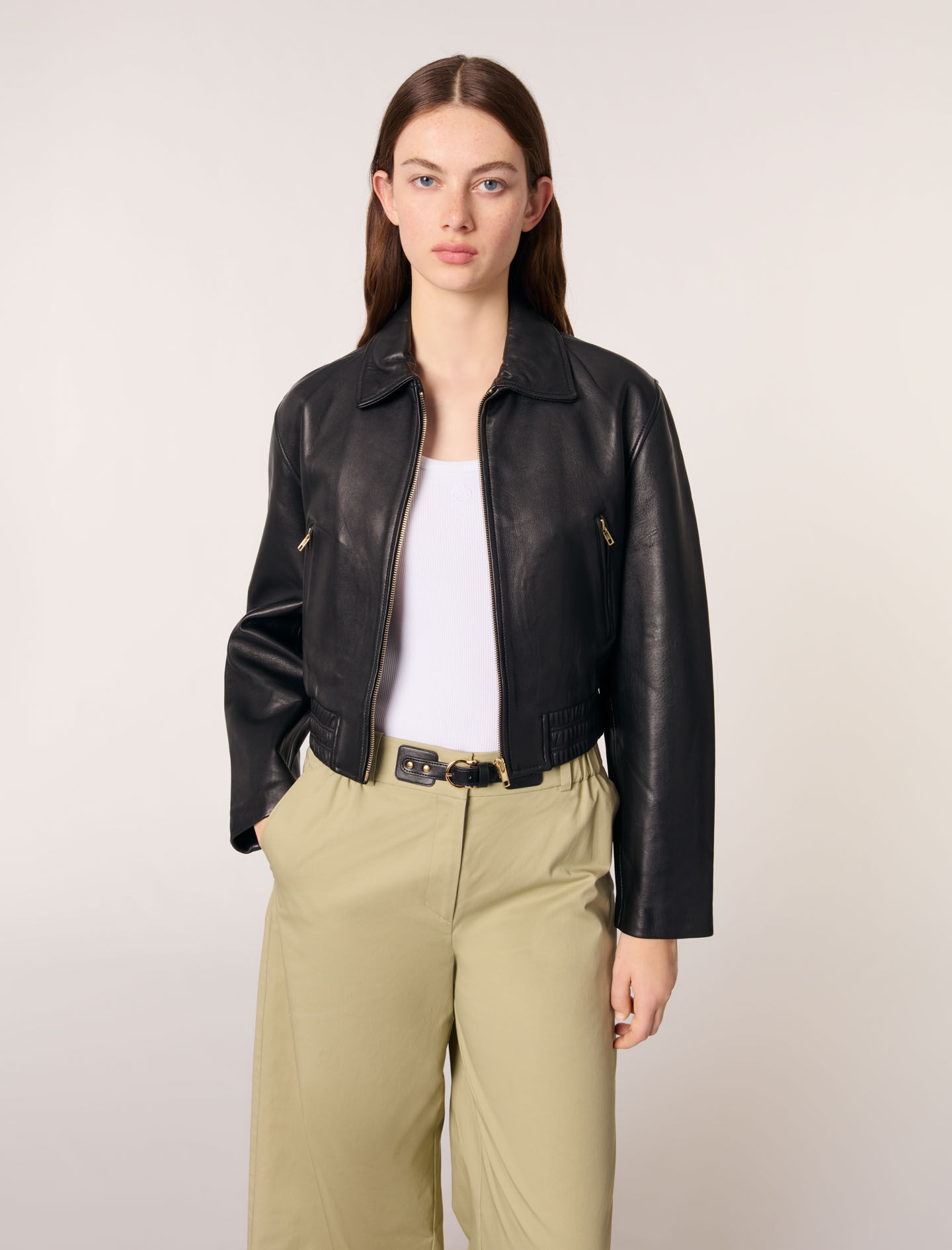 ジャケット・アウター MAJE Short tweed and lurex jacket Yellow / Orange For Women | Maje