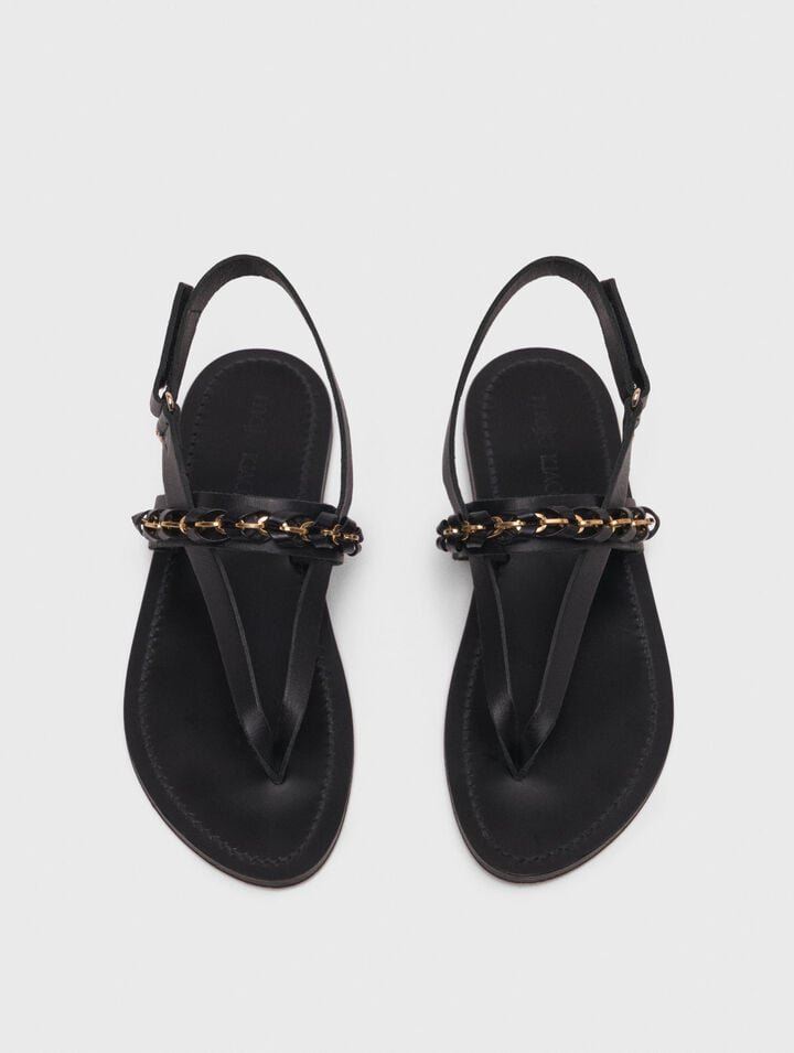K.Jacques flat leather sandals