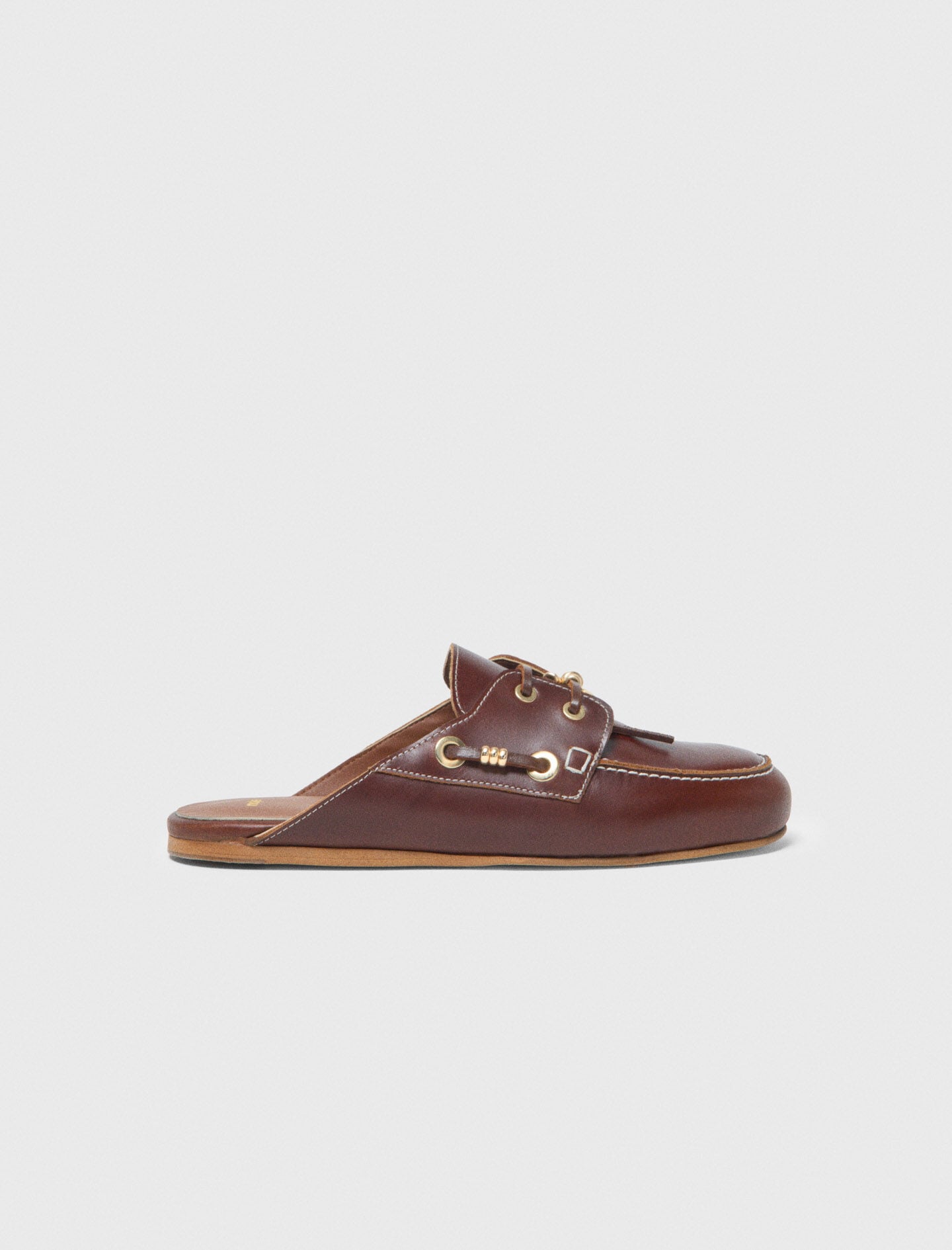 Leather boat mules 10