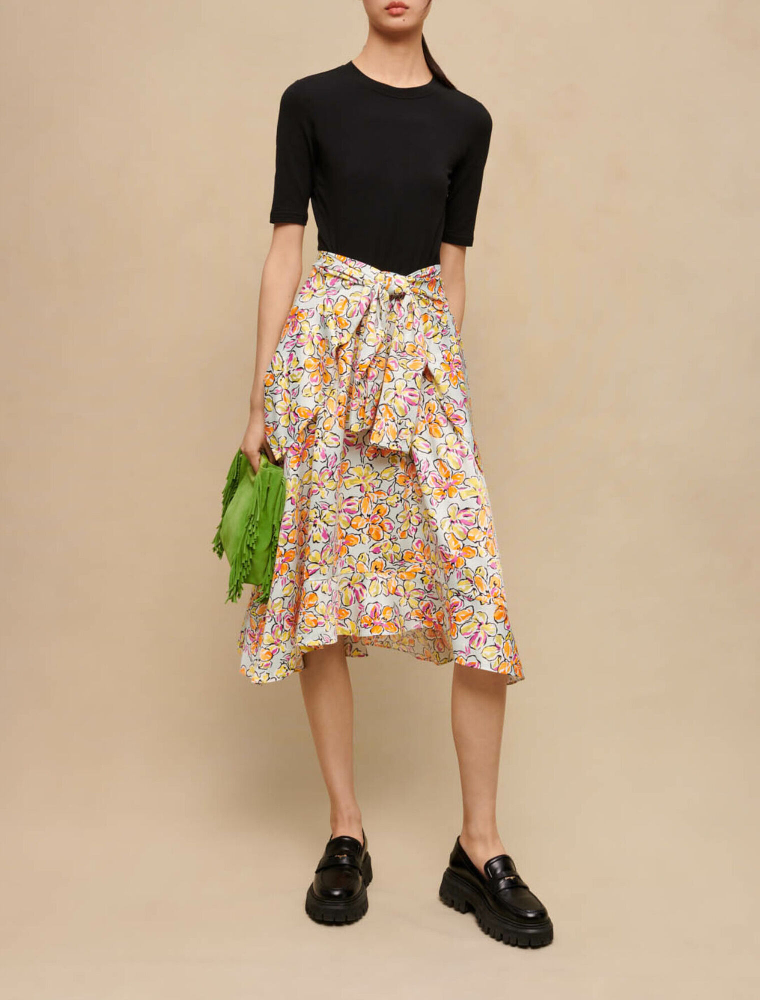 Floral print tie dress