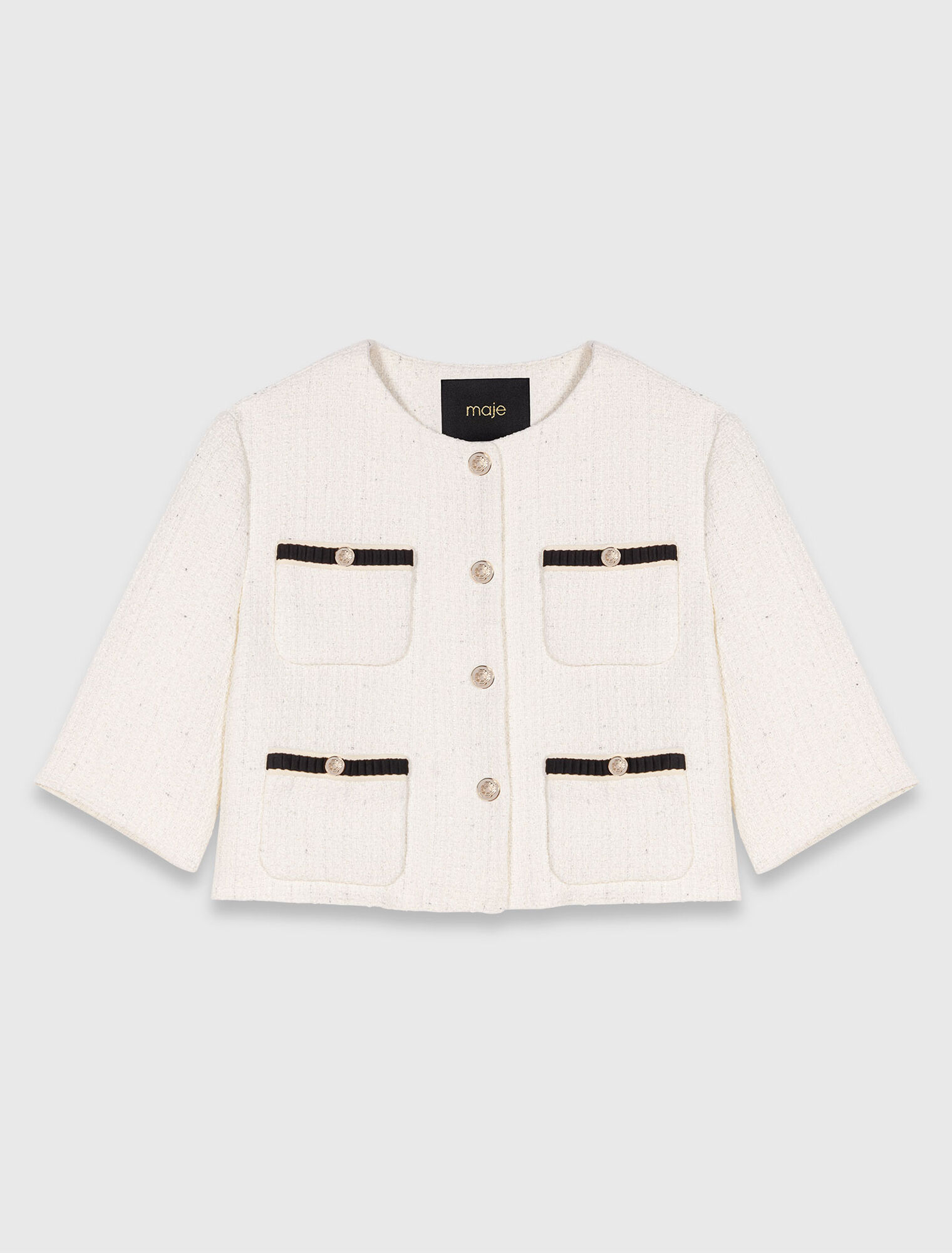 Short tweed lurex jacket
