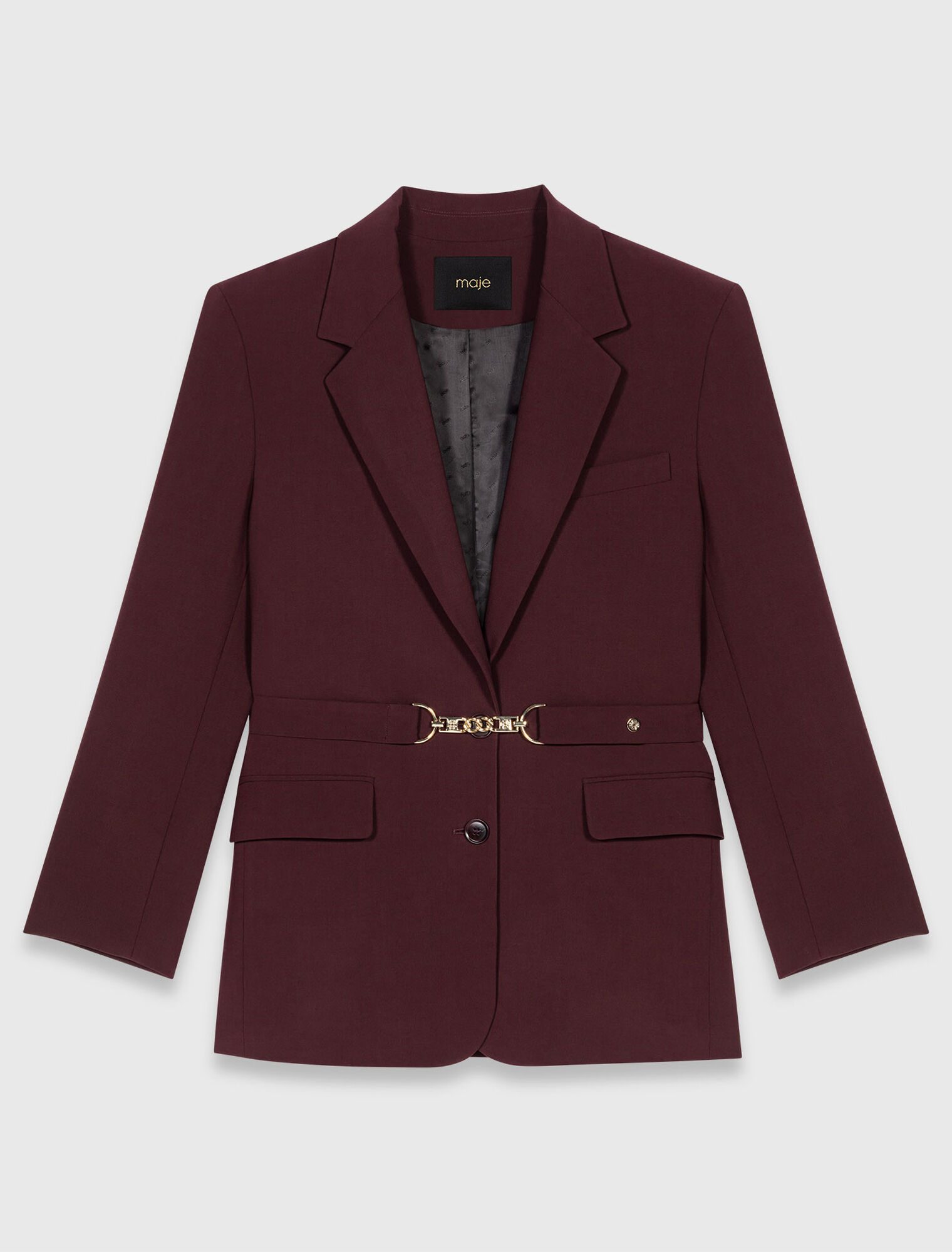 Belted suit jacket