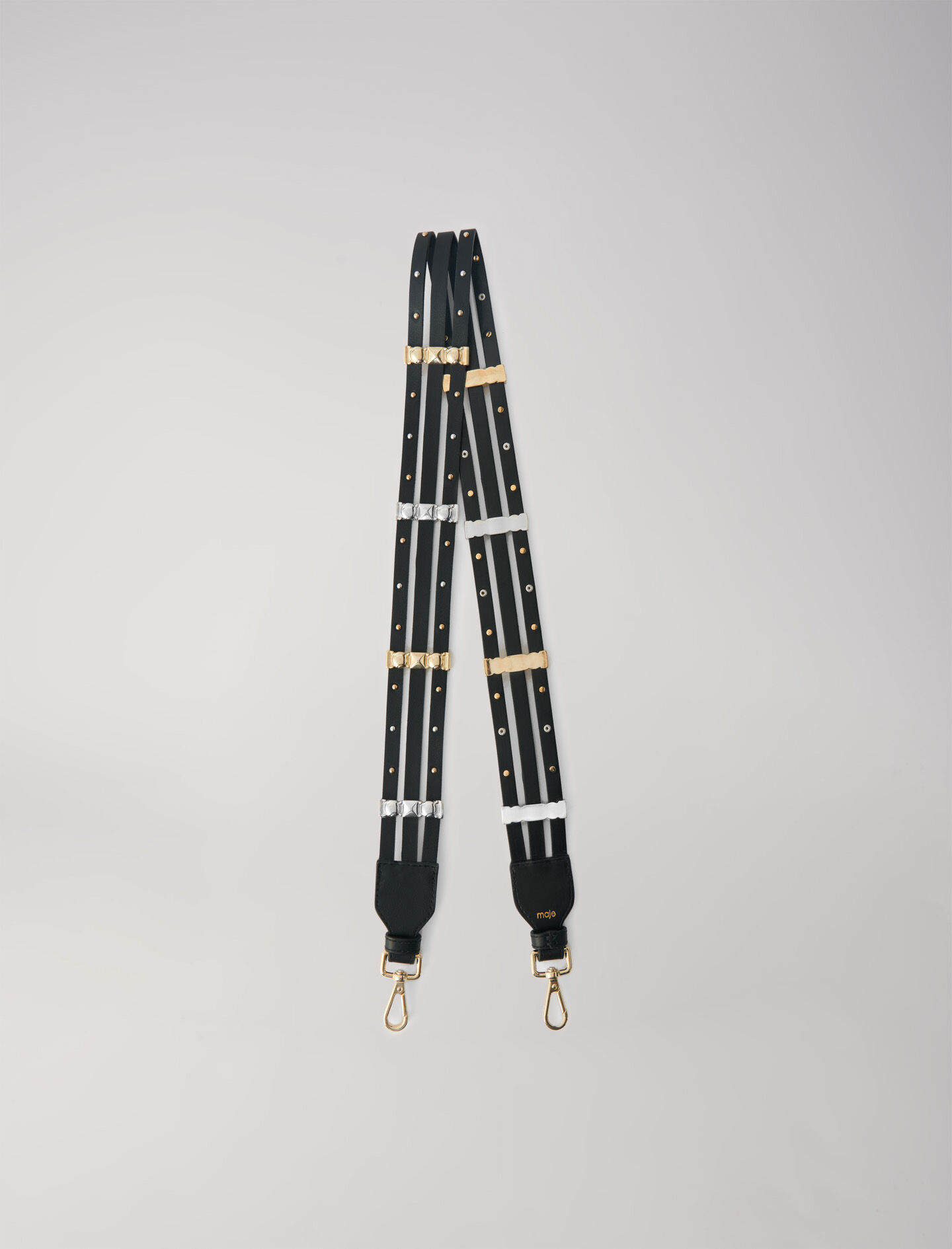 BLACK LEATHER STRAP WITH STUDS