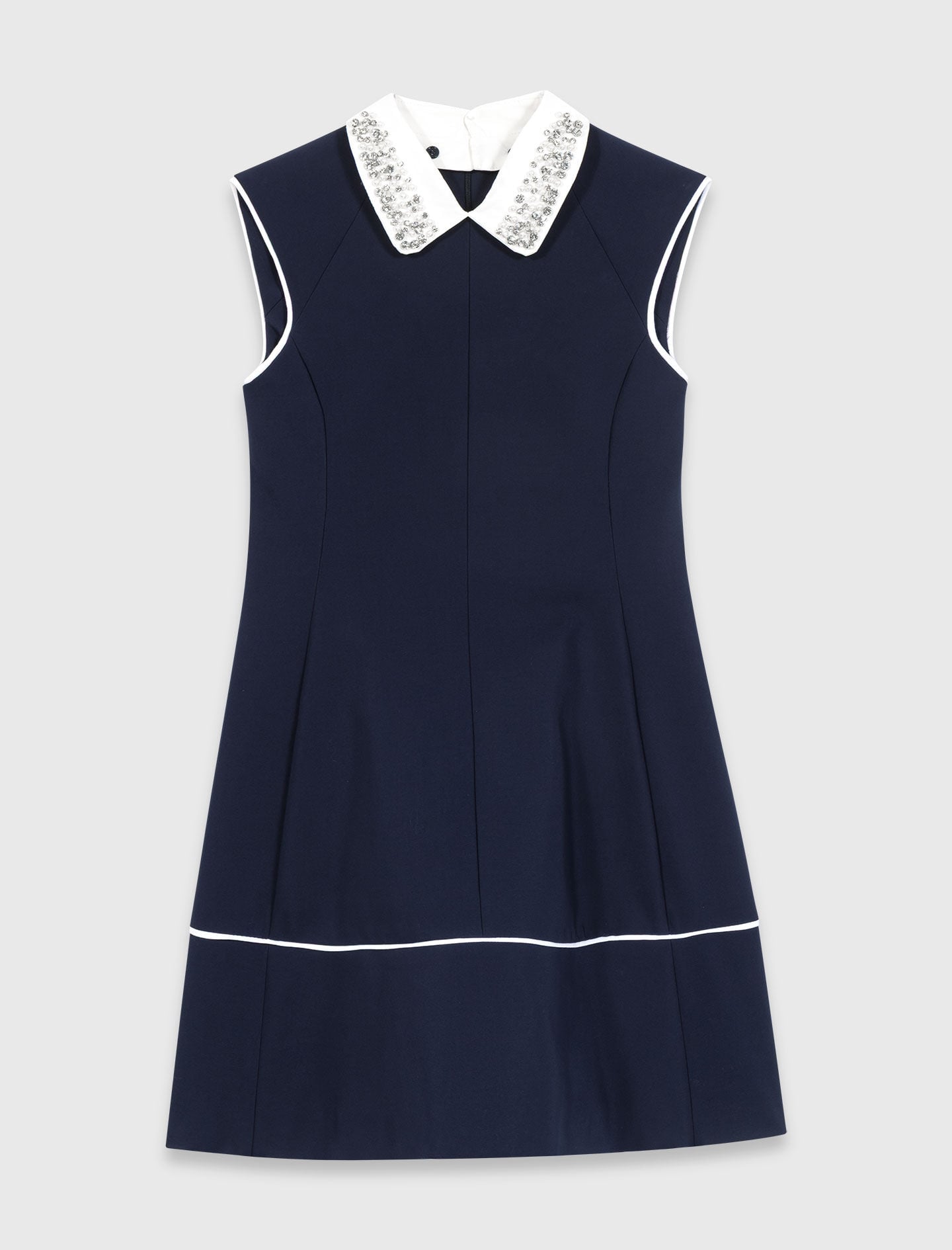 Flared dress with contrast trim 7