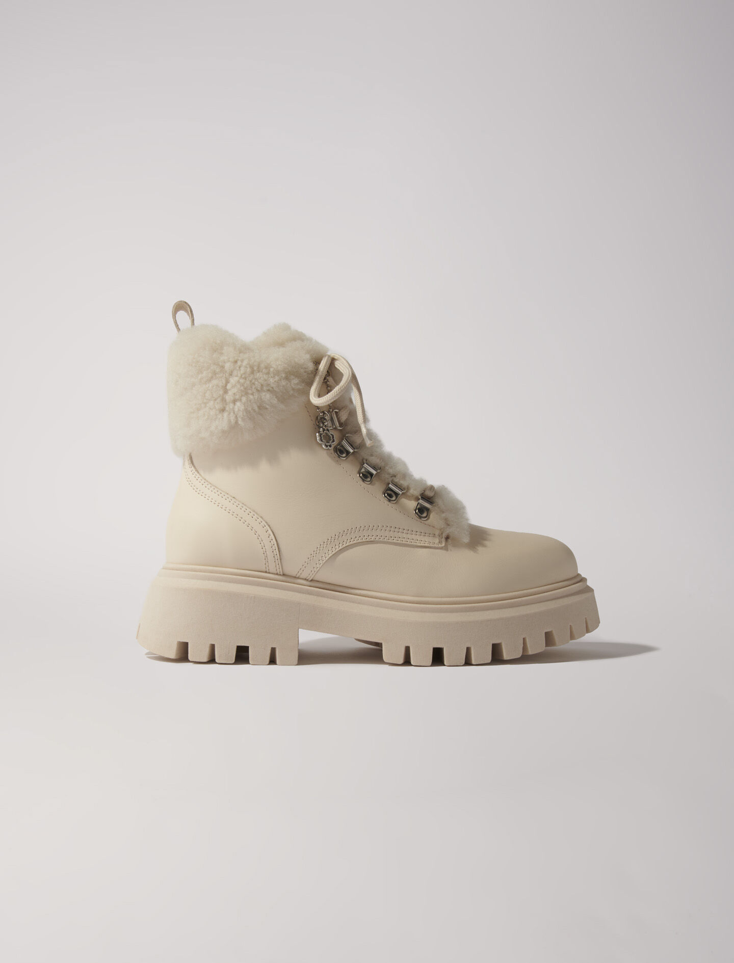Chunky faux fur boots Booties Boots Maje