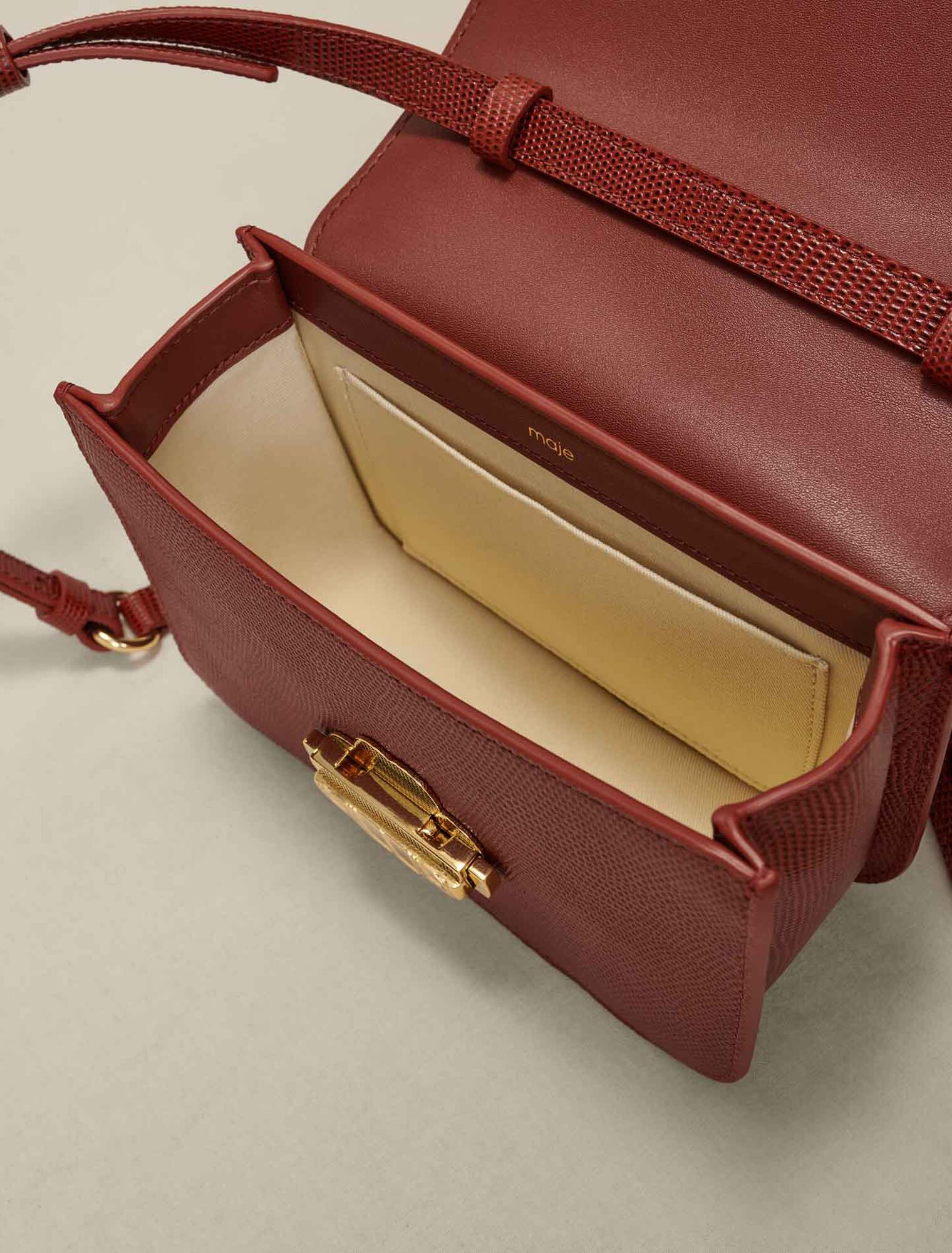 Clover bag in lizard-effect leather