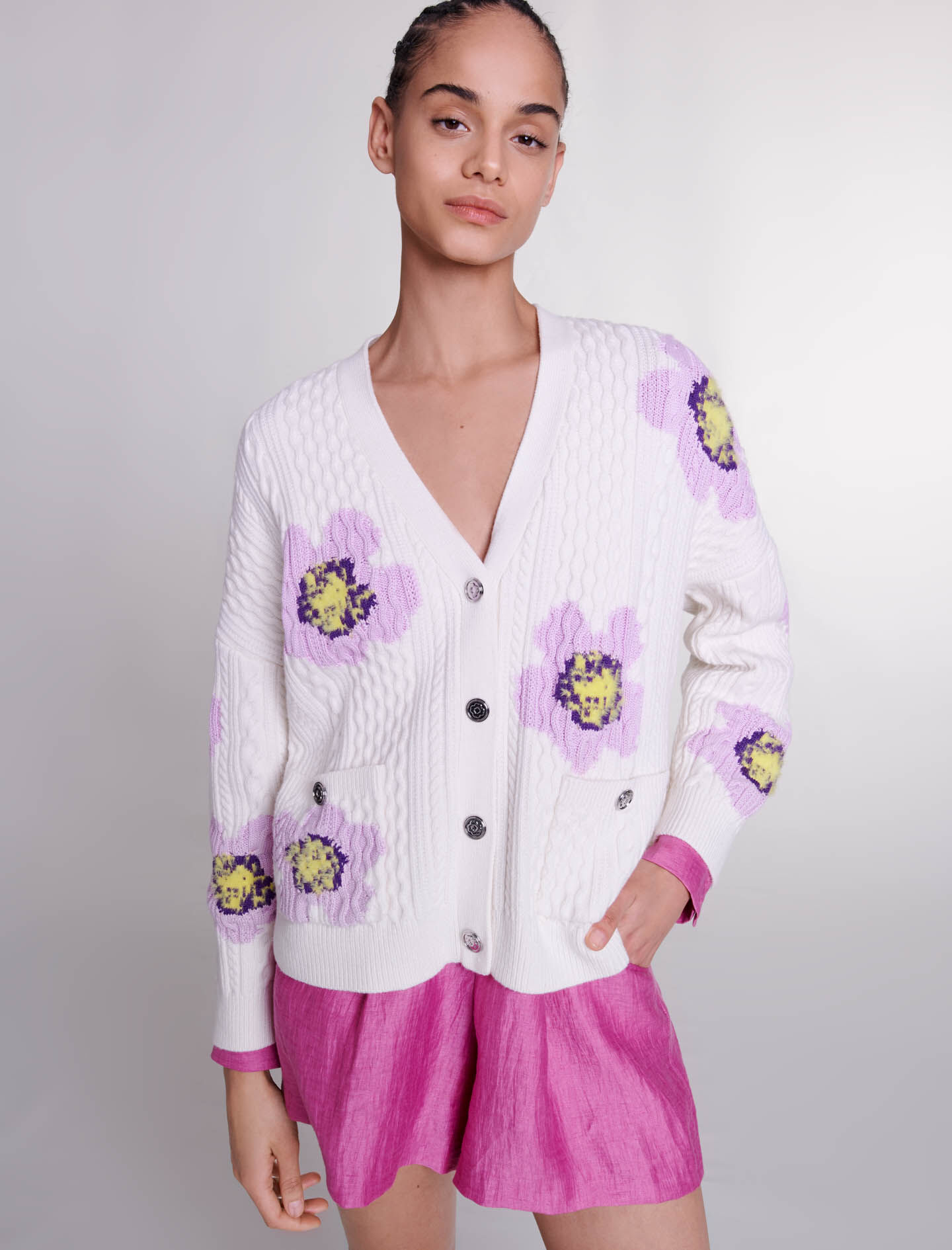 送料無料特集 | 激安の新品・型落ち・アウトレット Knit cardigan flowers with カーディガン