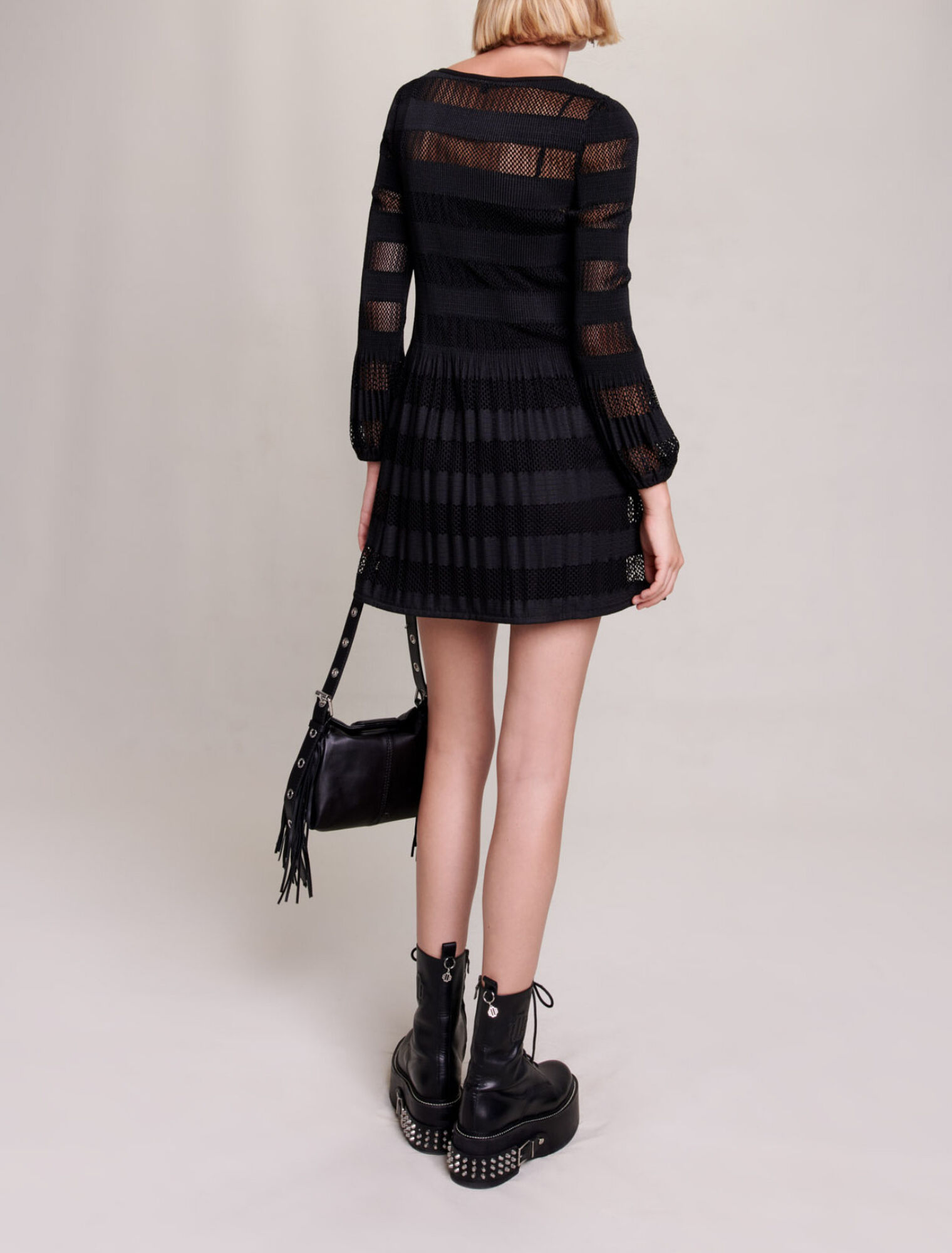 Short openwork knit dress