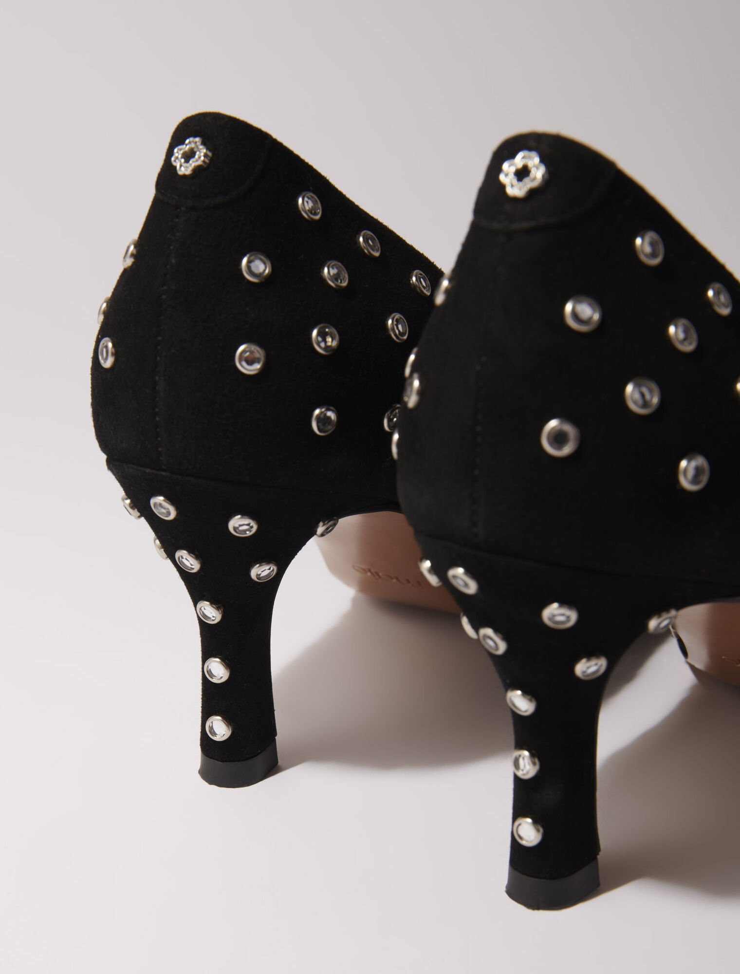 Rhinestone pumps with pointed toes