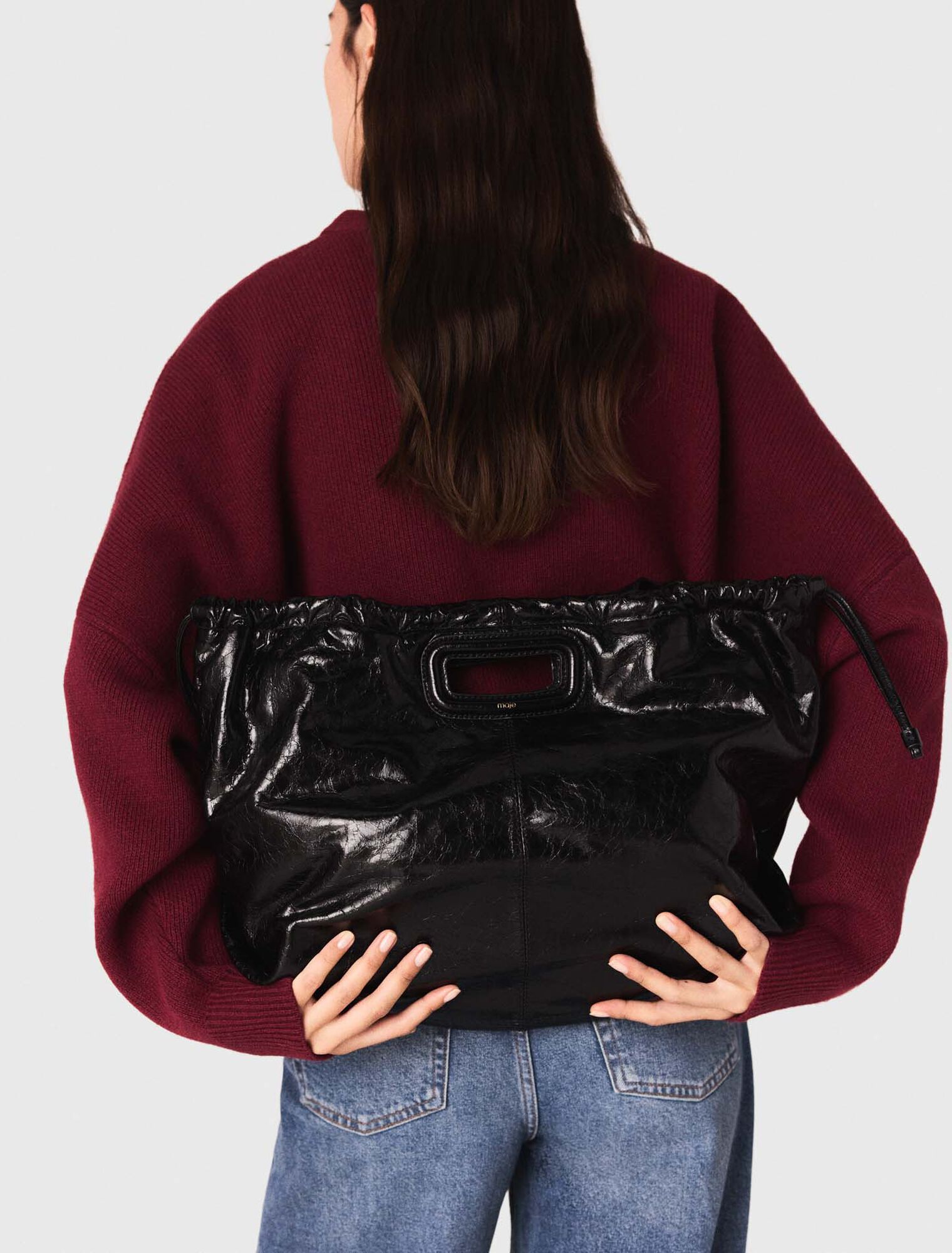 Crackled leather M Tote bag