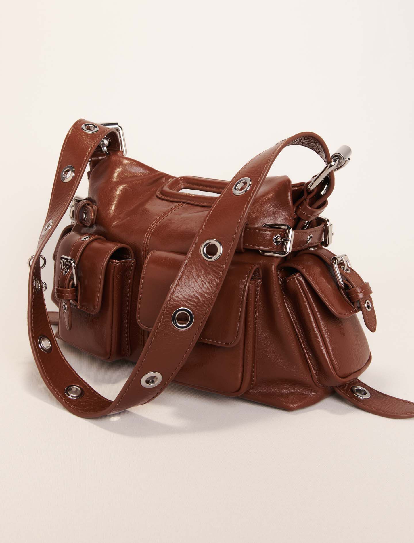 Crackled leather Miss M Mini bag - Miss M Mini | Maje