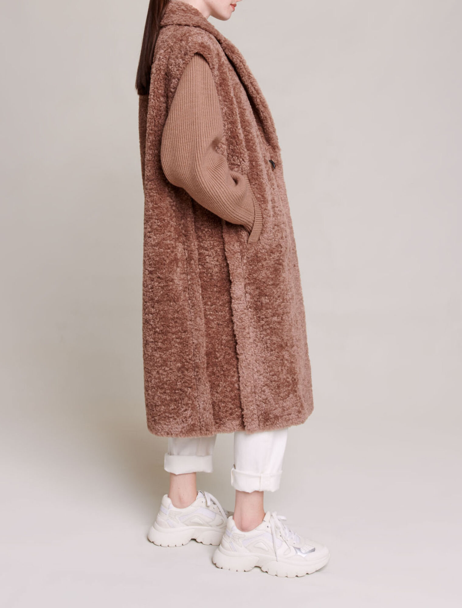 Long faux fur coat