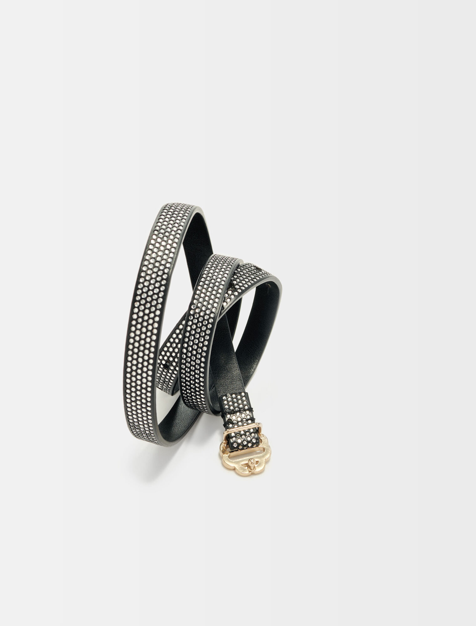 Maje Clover rhinestone belt with buckle