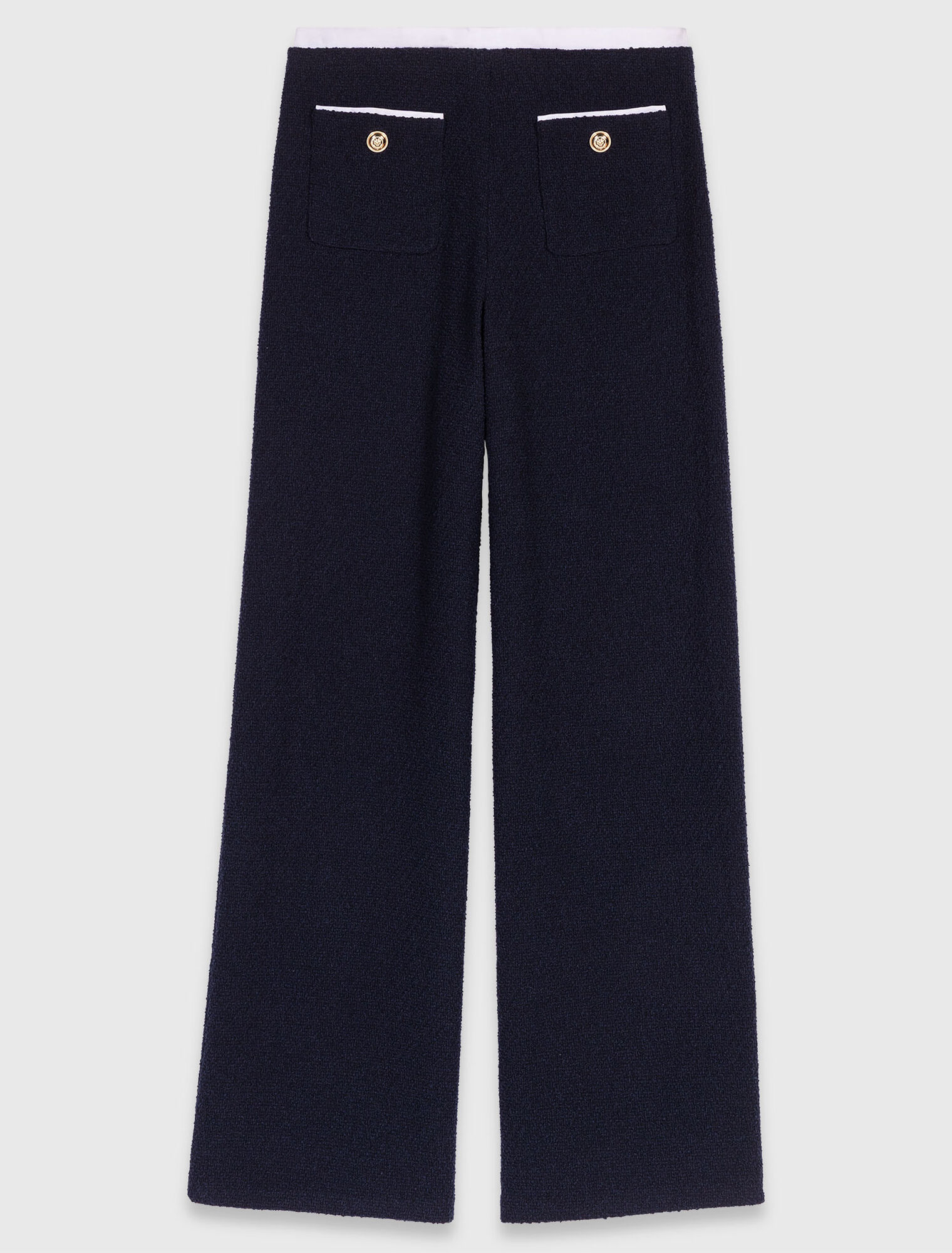 Straight-leg tweed trousers