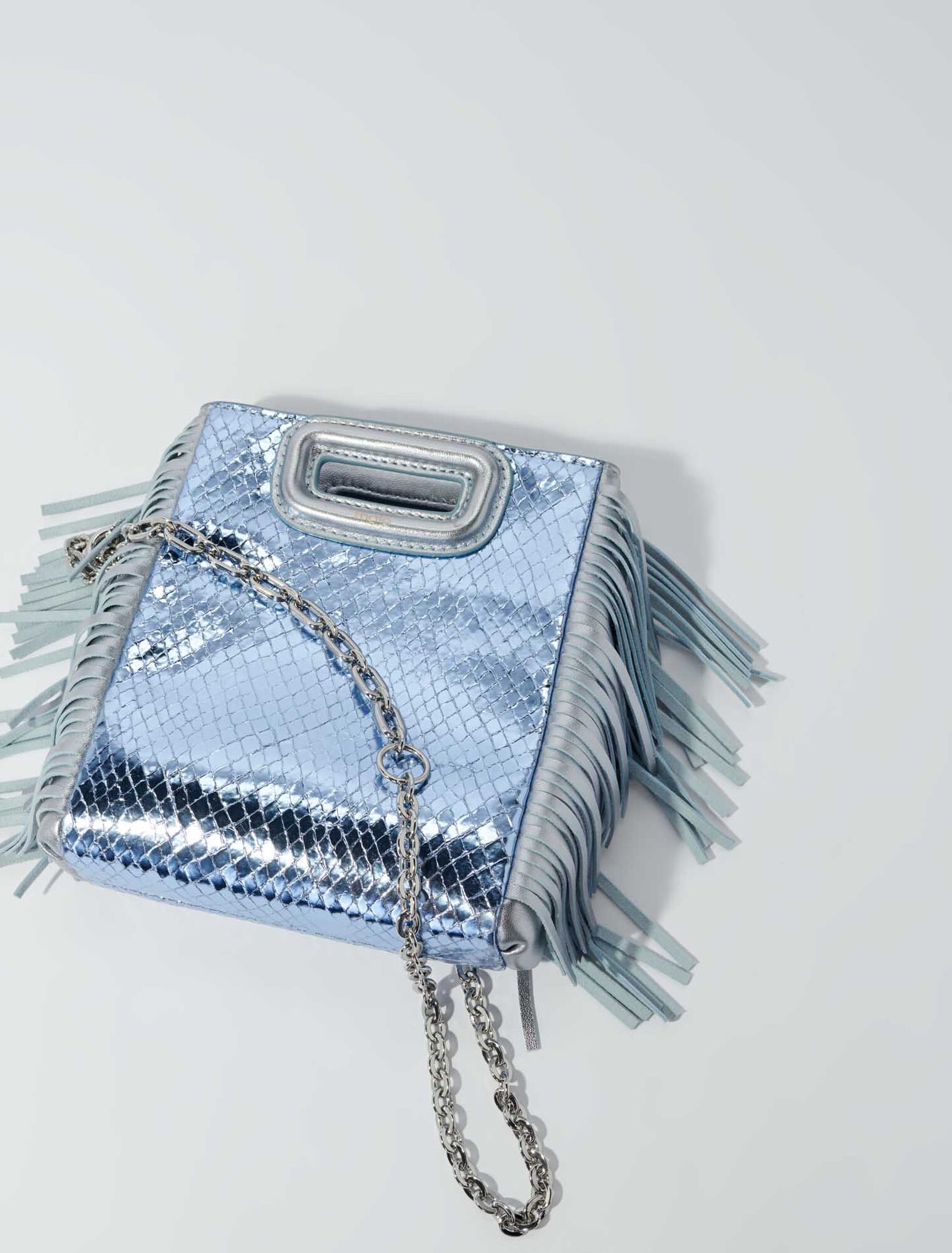 Metallic mock croc mini M bag